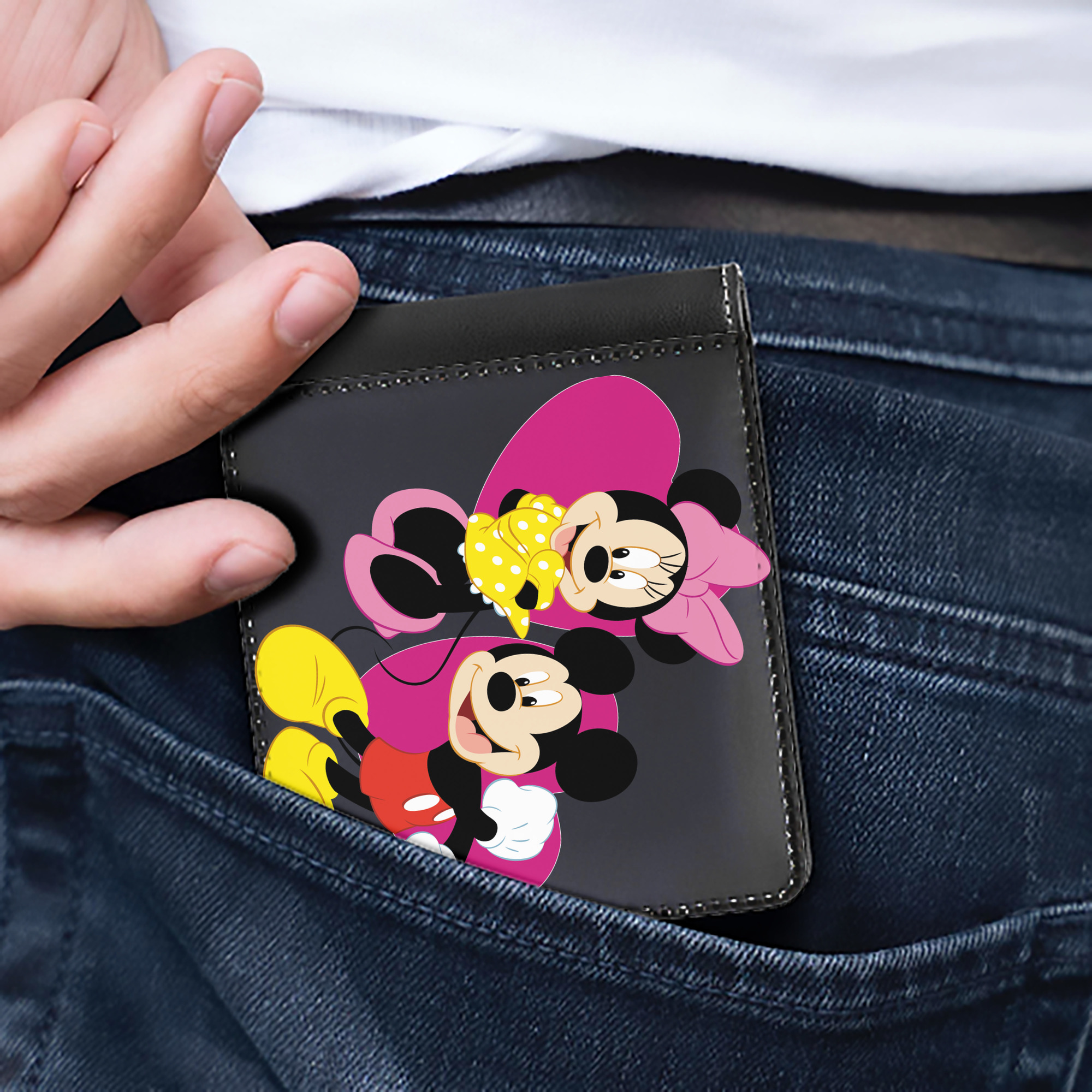 （画像用） ミッキーマウス Mickey Mouse 二つ折り革財布