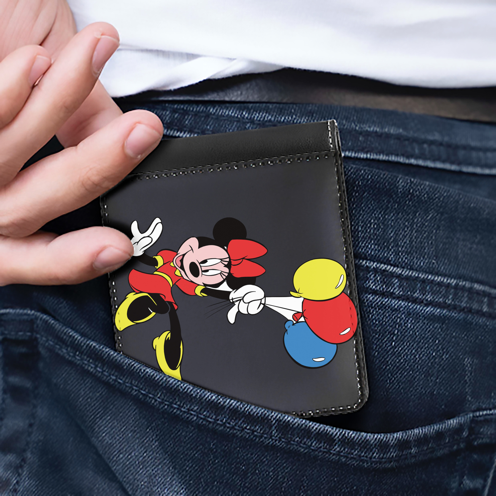 （画像用） ミッキーマウス Mickey Mouse 二つ折り革財布
