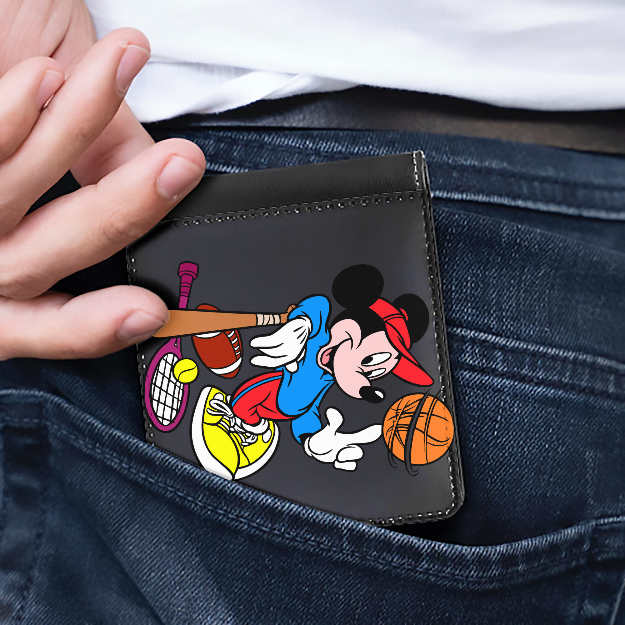 （画像用） ミッキーマウス Mickey Mouse 二つ折り革財布