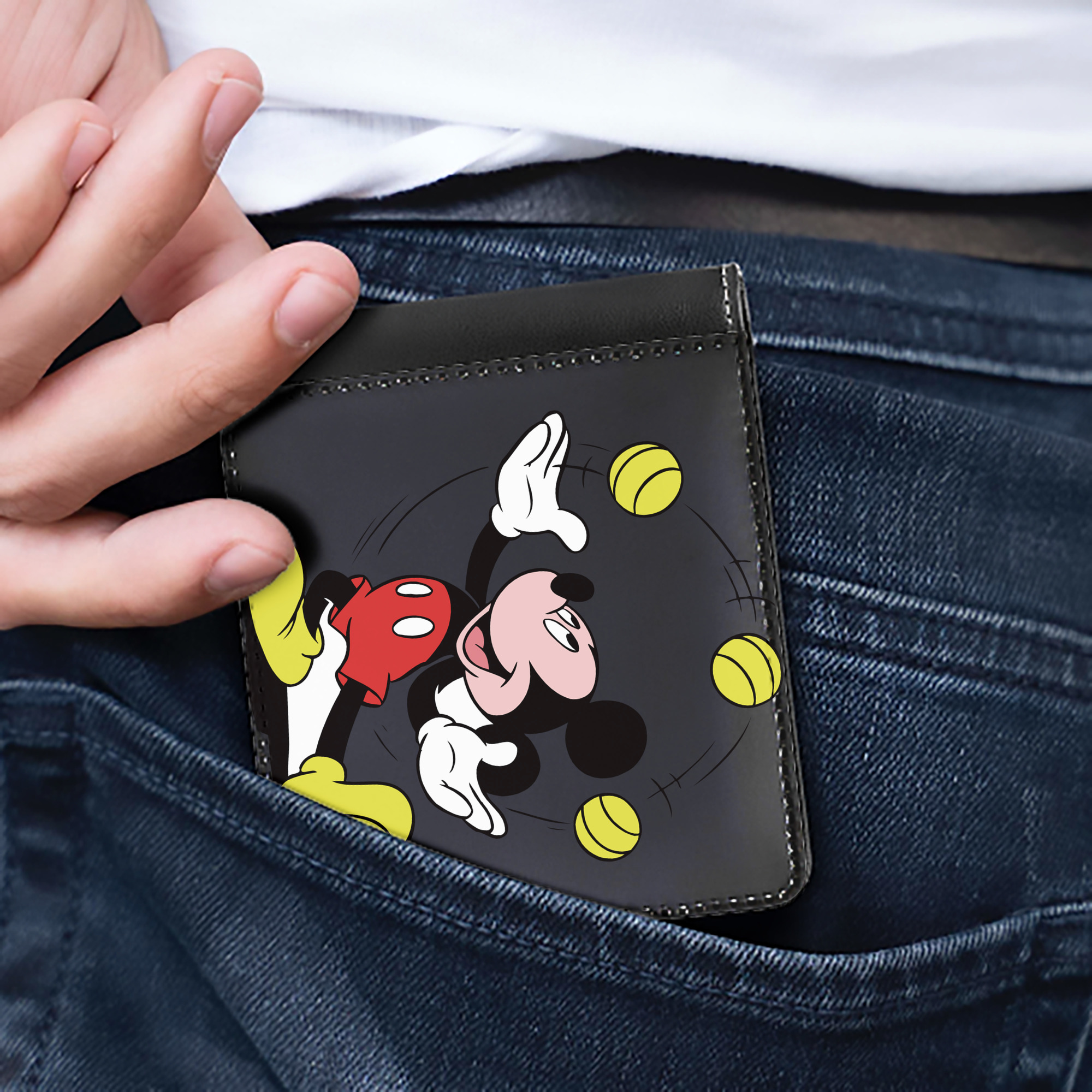 （画像用） ミッキーマウス Mickey Mouse 二つ折り革財布