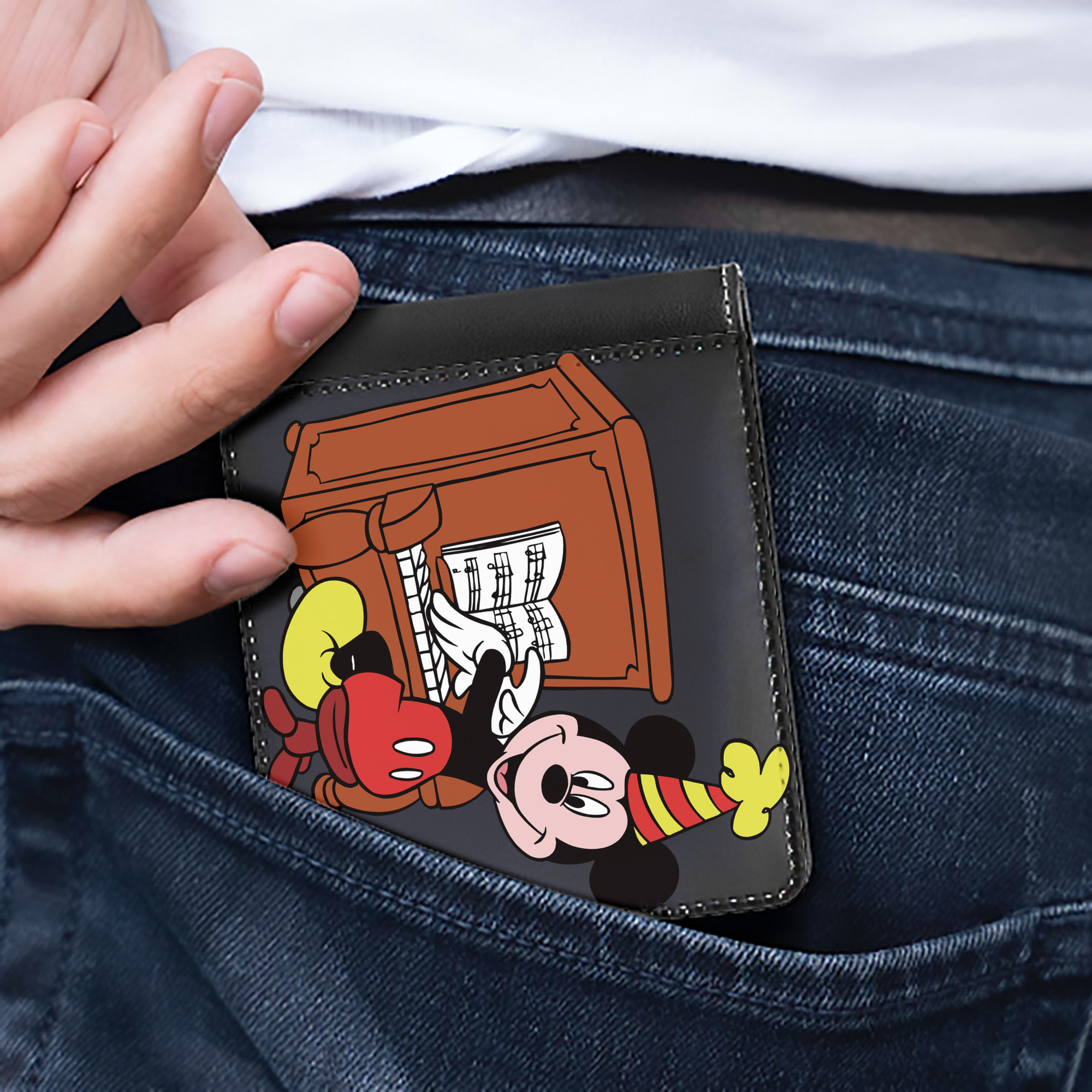 （画像用） ミッキーマウス Mickey Mouse 二つ折り革財布