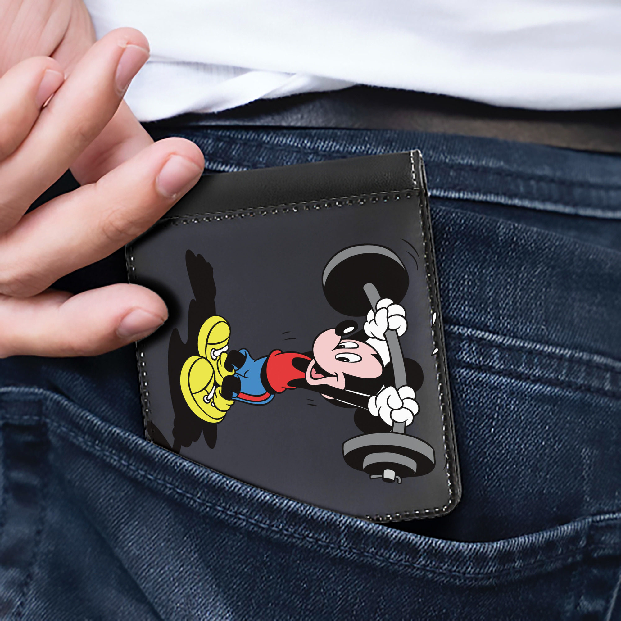 （画像用） ミッキーマウス Mickey Mouse 二つ折り革財布