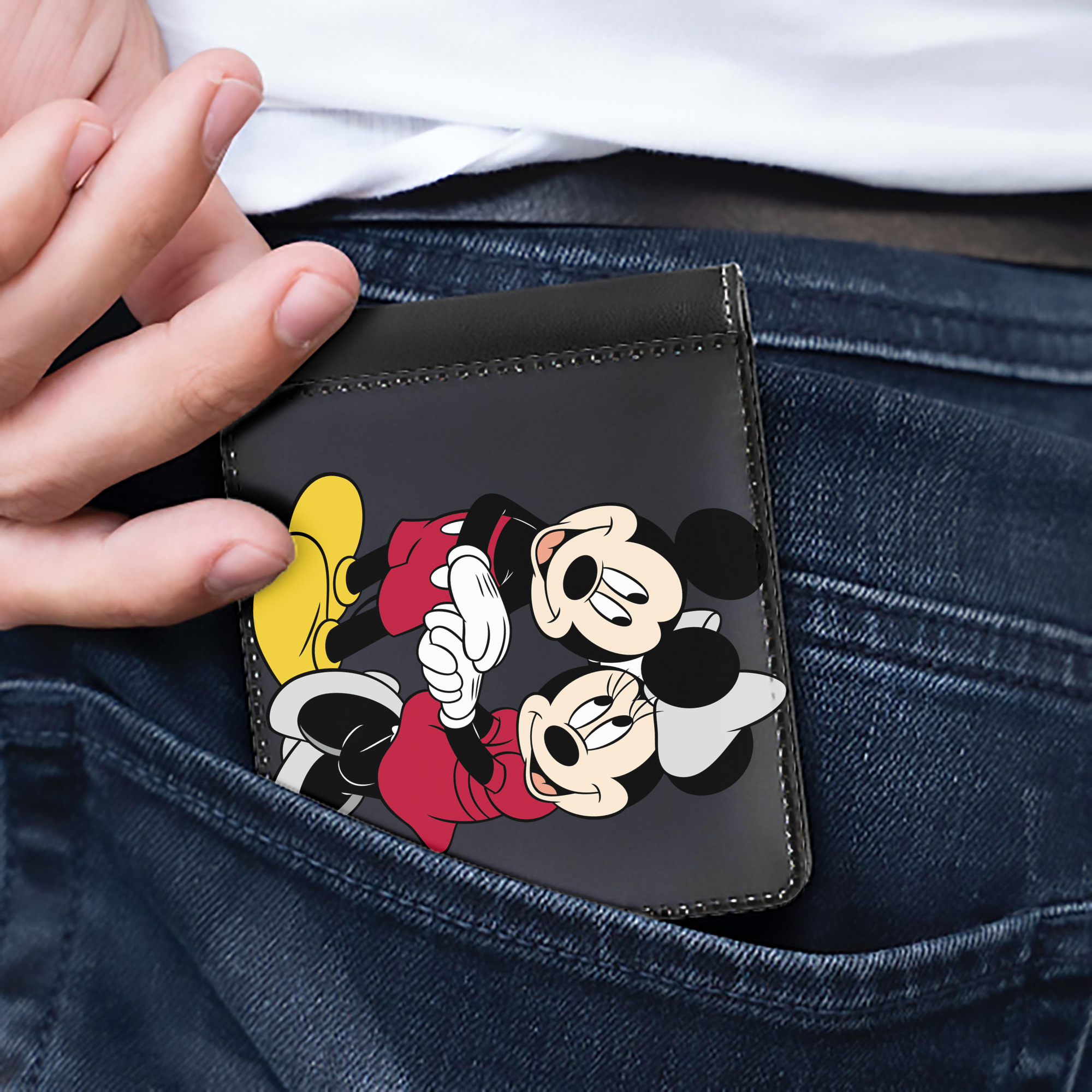 （画像用） ミッキーマウス Mickey Mouse 二つ折り革財布