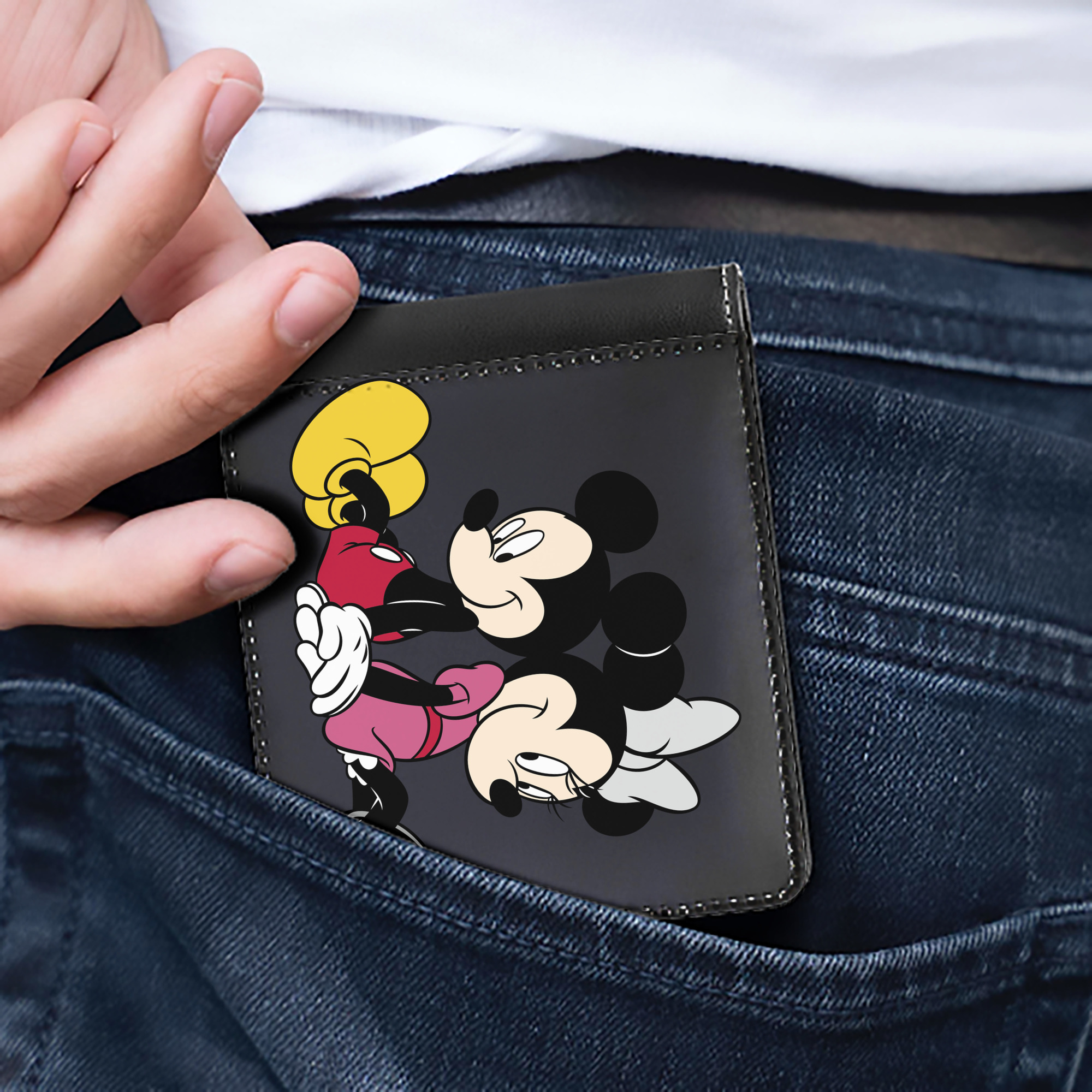 （画像用） ミッキーマウス Mickey Mouse 二つ折り革財布