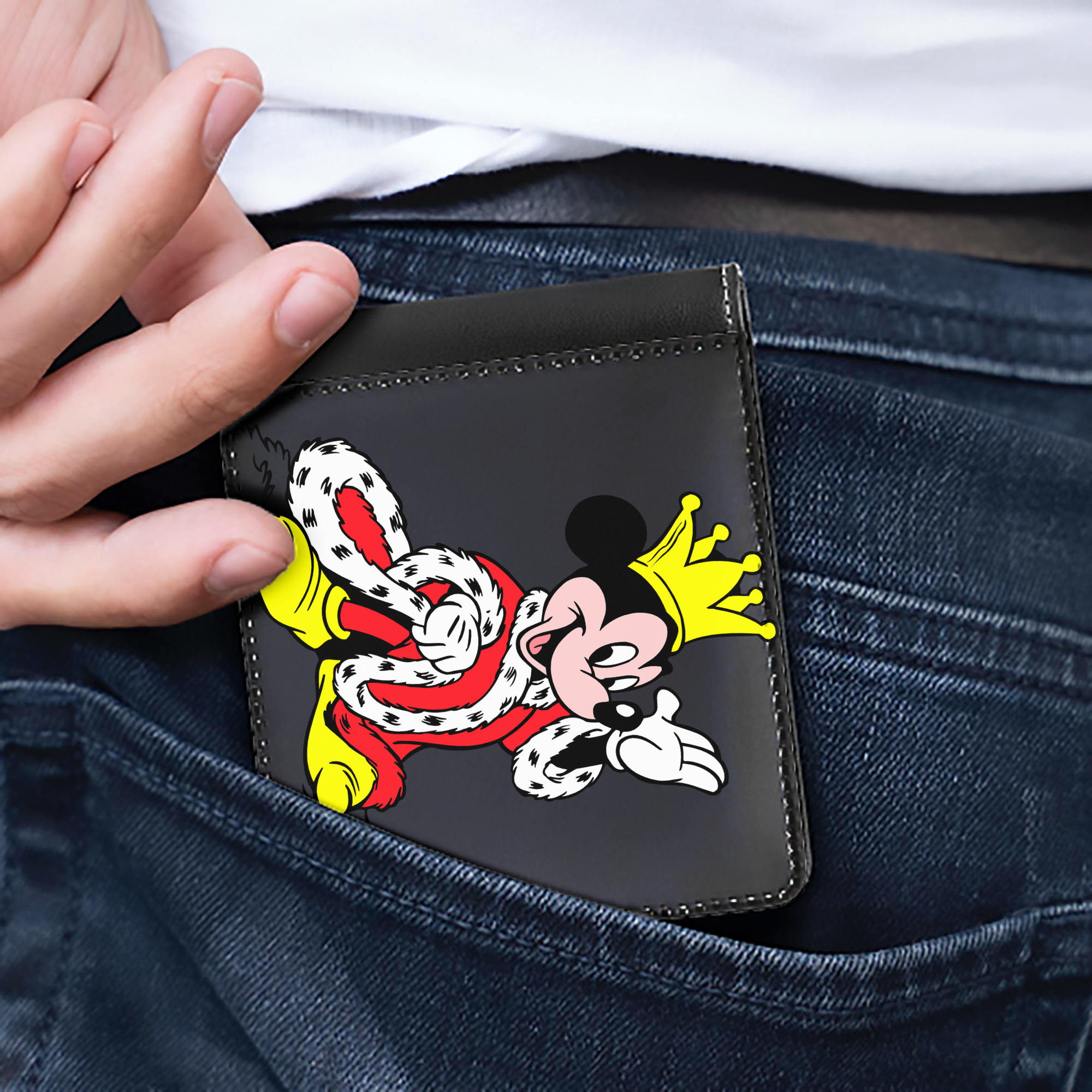 （画像用） ミッキーマウス Mickey Mouse 二つ折り革財布