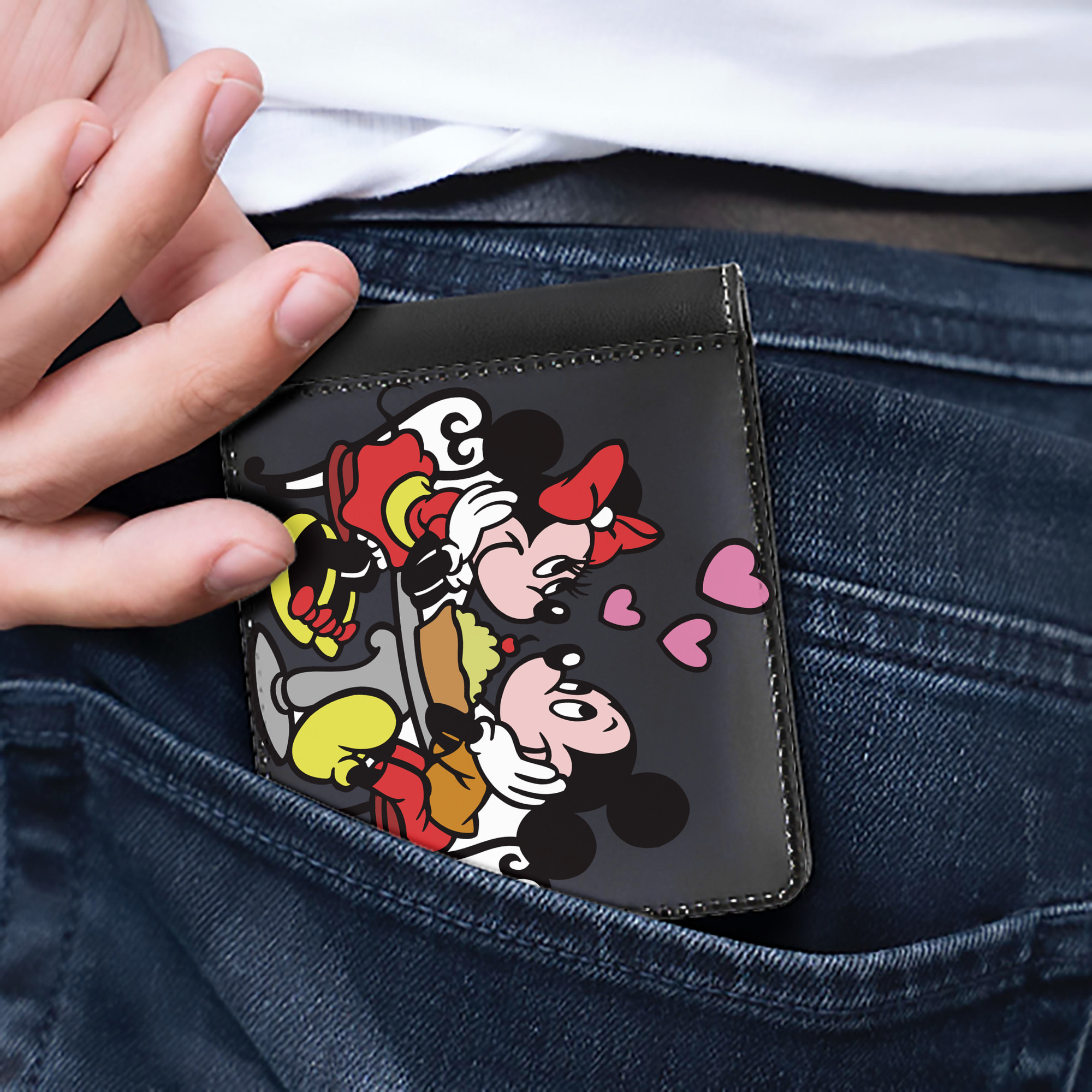 （画像用） ミッキーマウス Mickey Mouse 二つ折り革財布