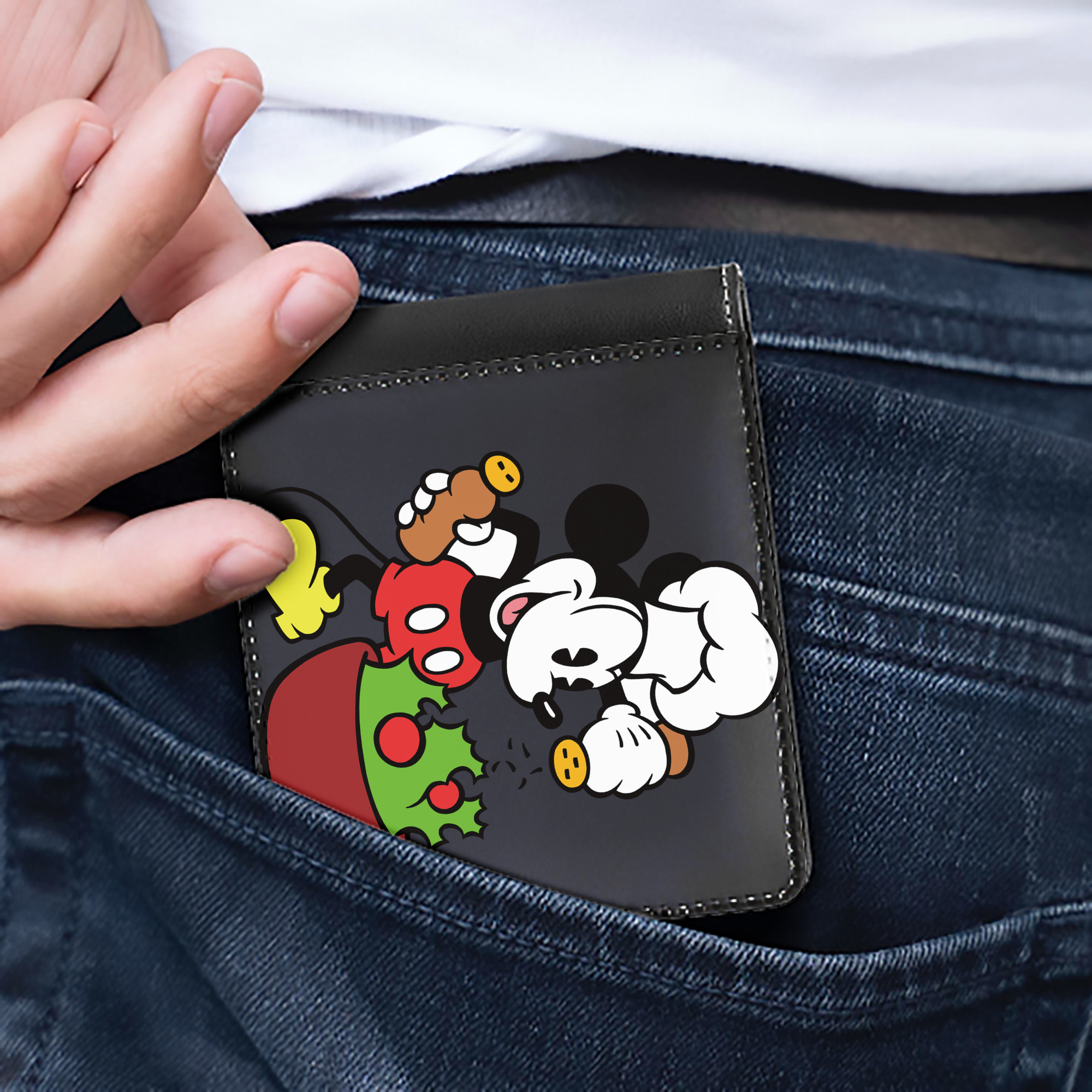 （画像用） ミッキーマウス Mickey Mouse 二つ折り革財布
