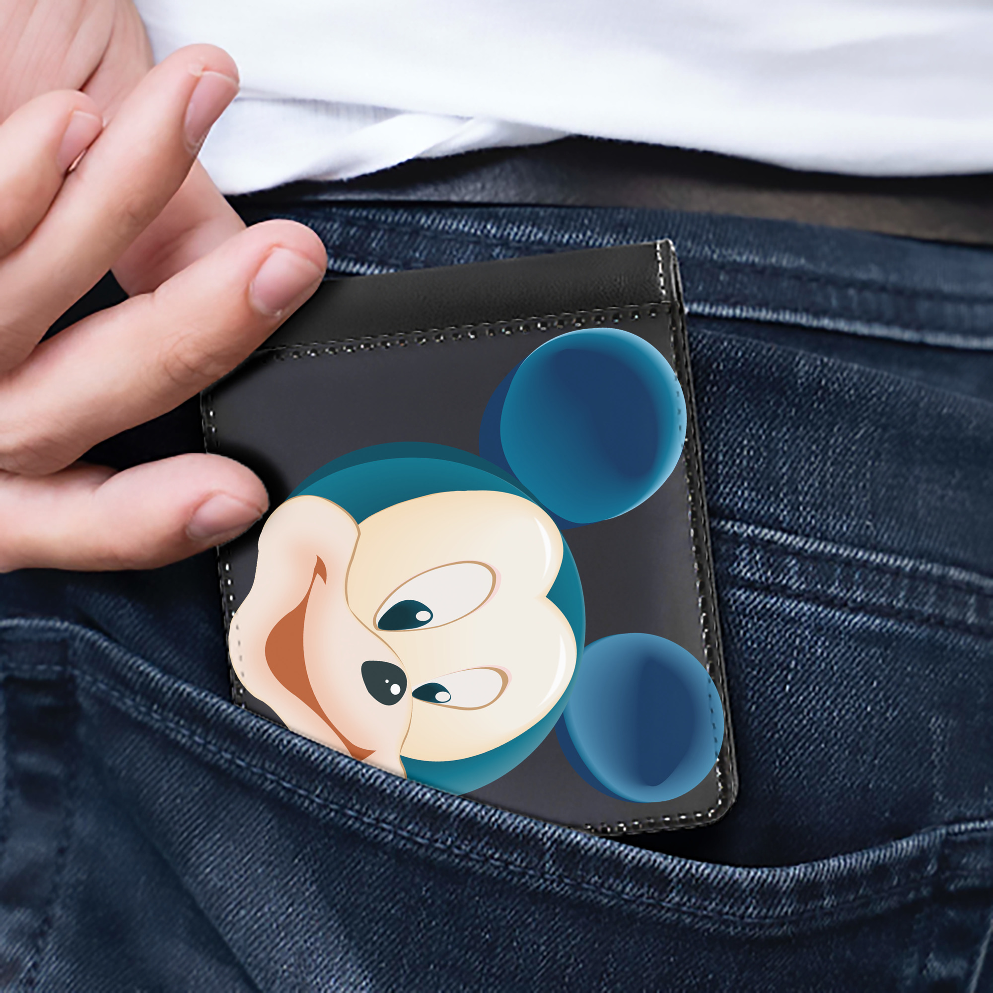 （画像用） ミッキーマウス Mickey Mouse 二つ折り革財布