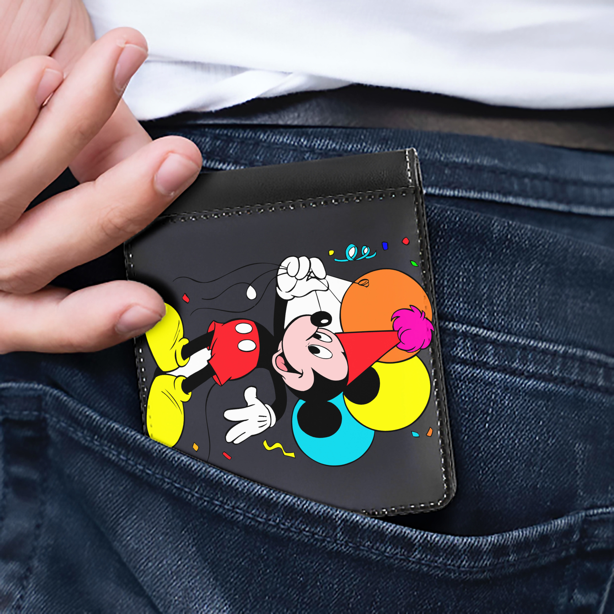 （画像用） ミッキーマウス Mickey Mouse 二つ折り革財布