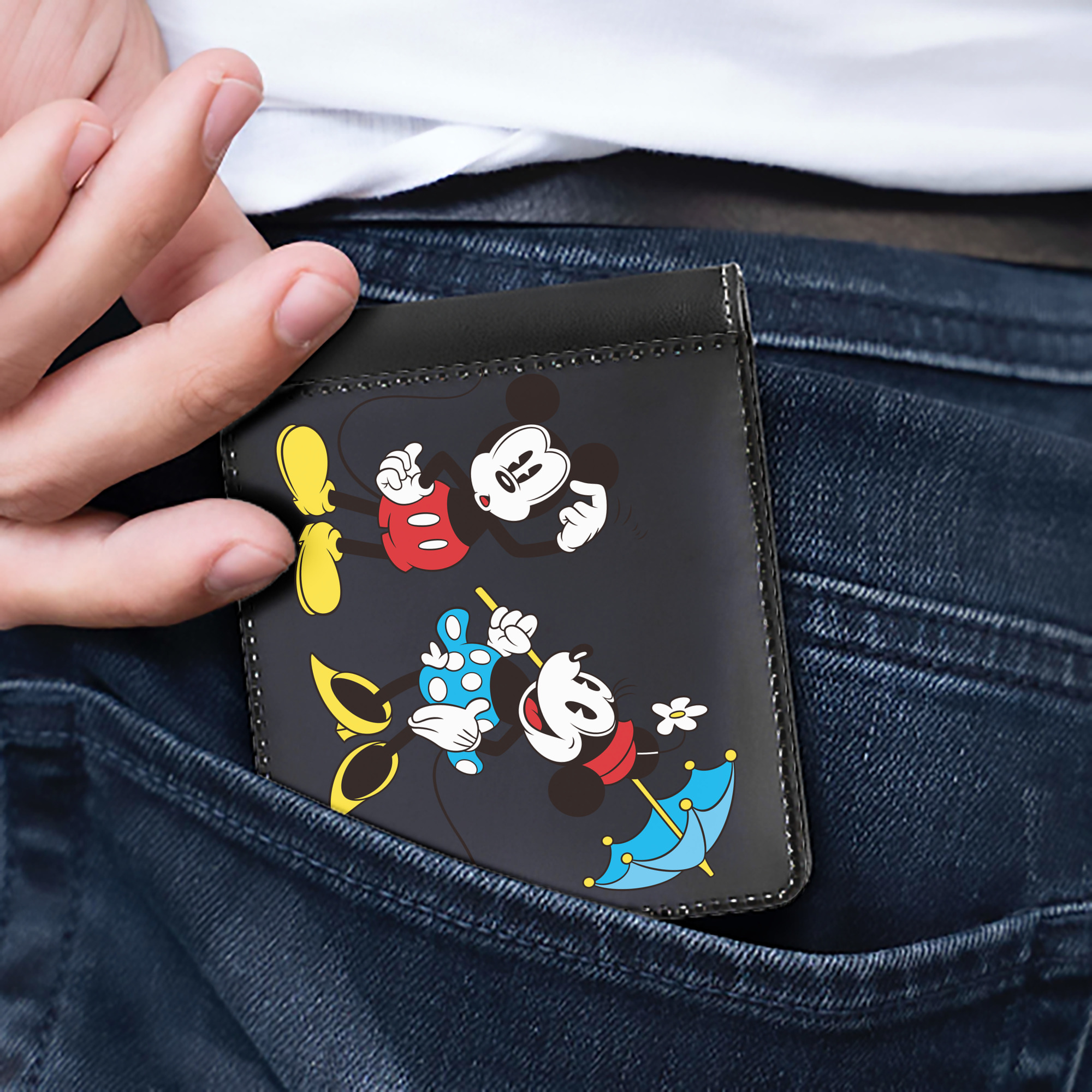 （画像用） ミッキーマウス Mickey Mouse 二つ折り革財布