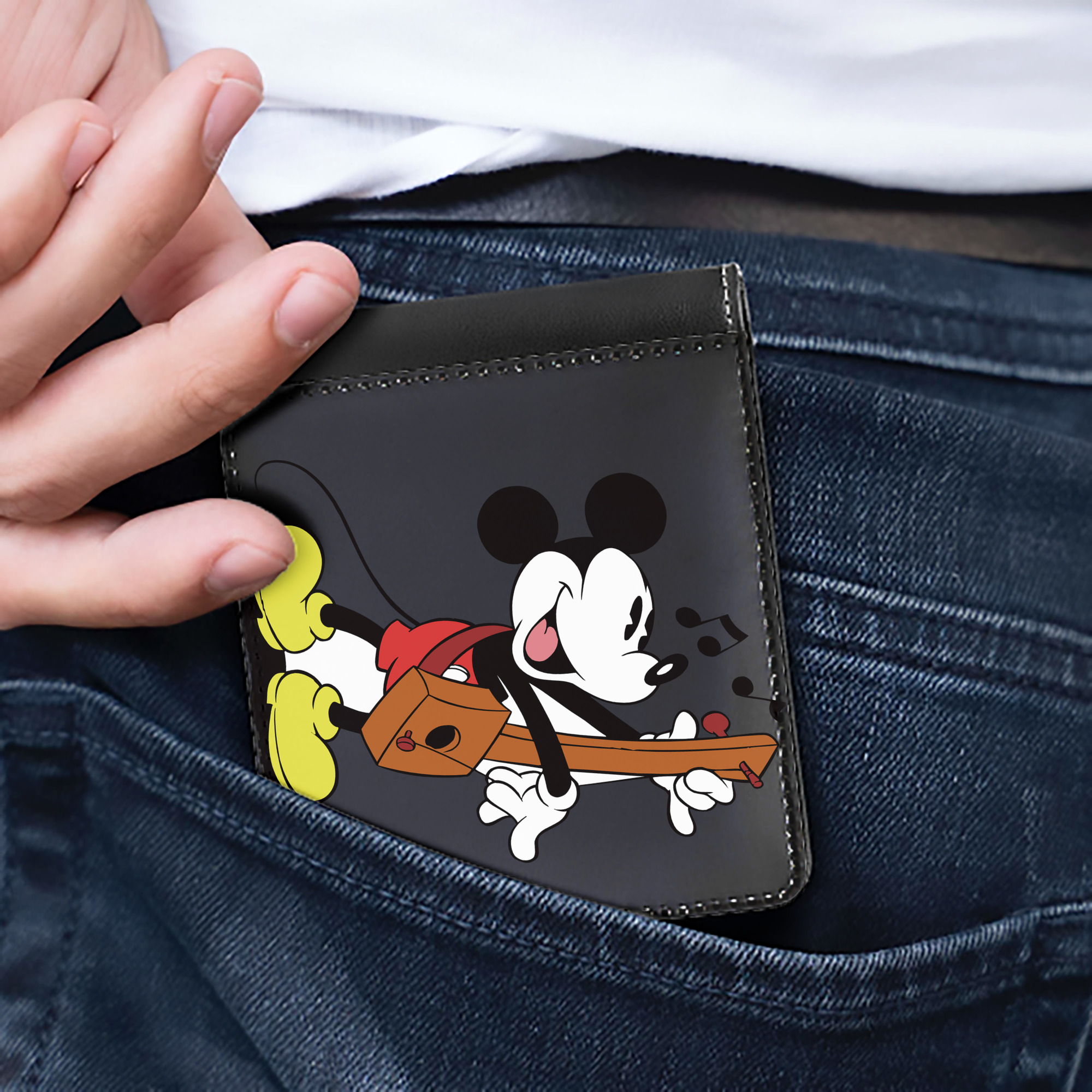 （画像用） ミッキーマウス Mickey Mouse 二つ折り革財布