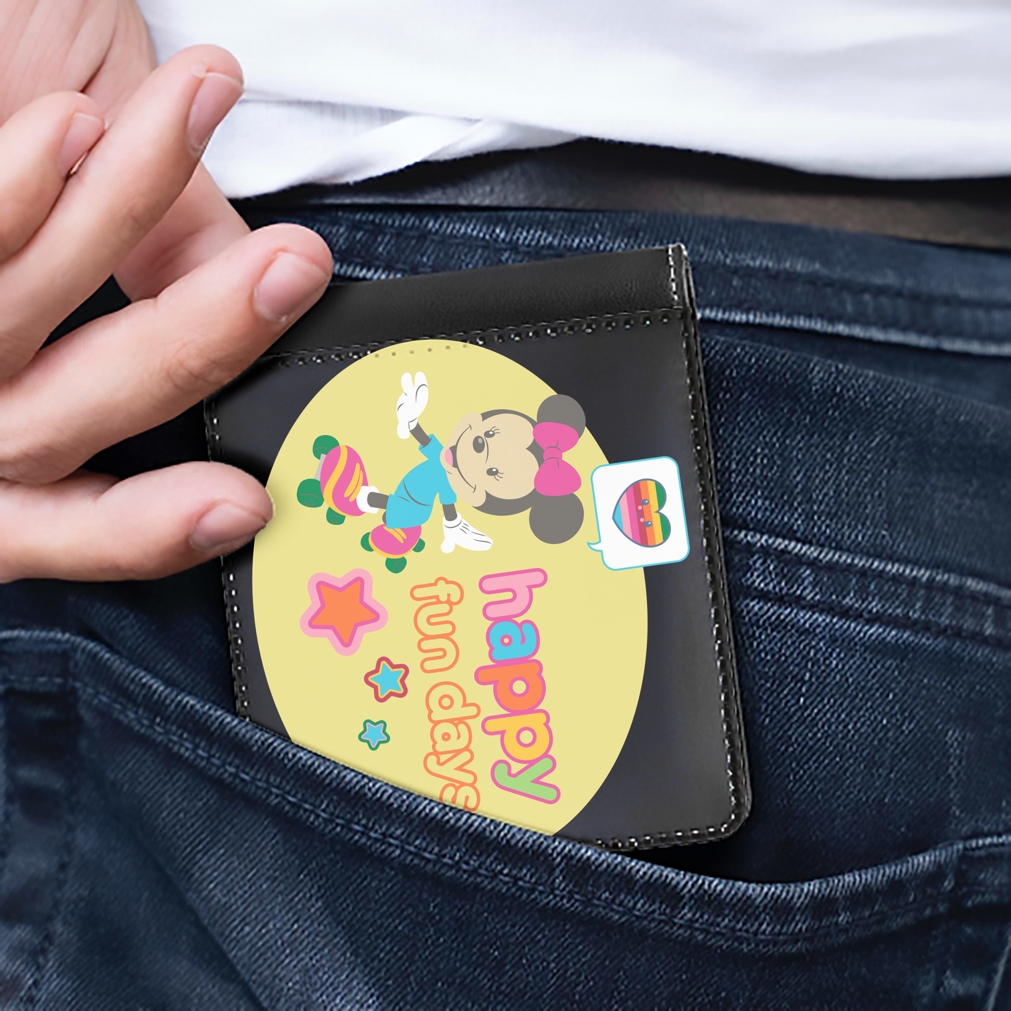 （画像用） ミッキーマウス Mickey Mouse 二つ折り革財布