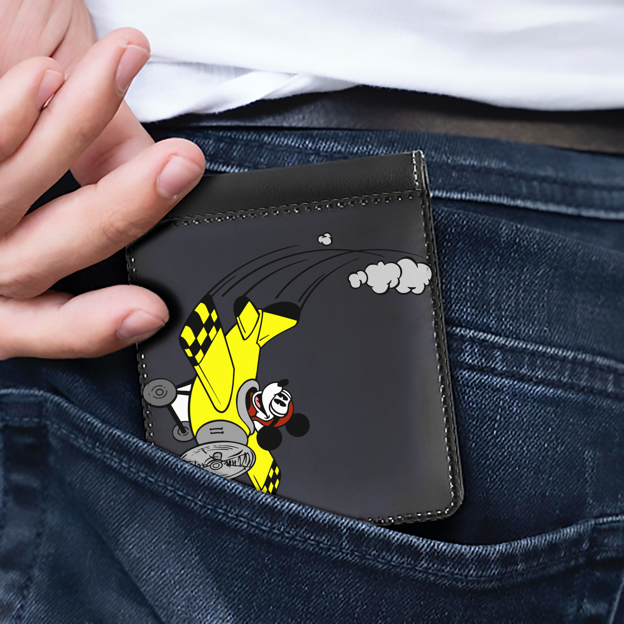 （画像用） ミッキーマウス Mickey Mouse 二つ折り革財布