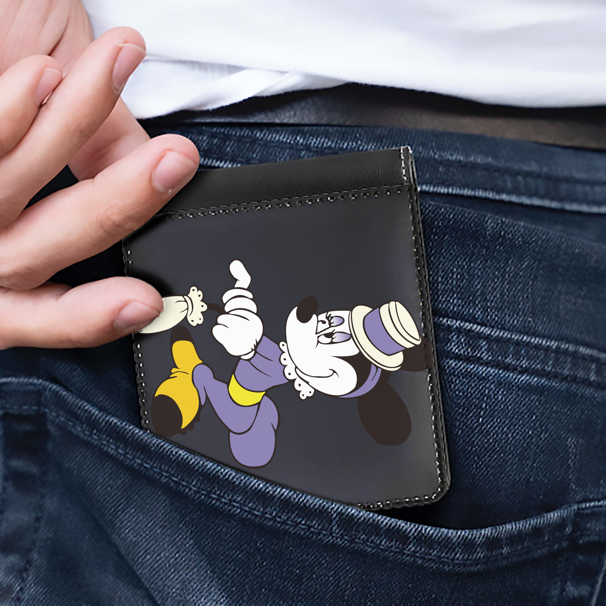 （画像用） ミッキーマウス Mickey Mouse 二つ折り革財布