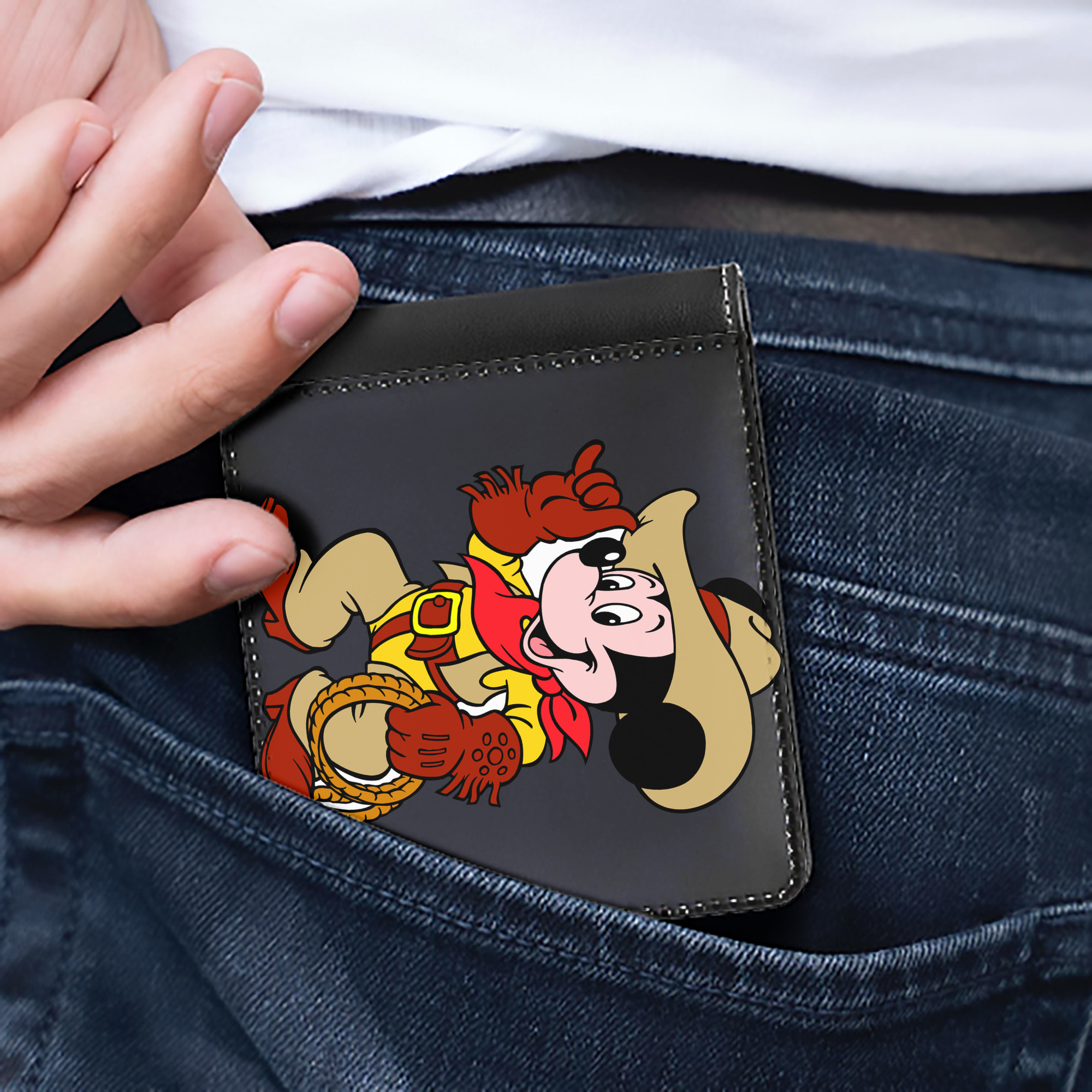 （画像用） ミッキーマウス Mickey Mouse 二つ折り革財布