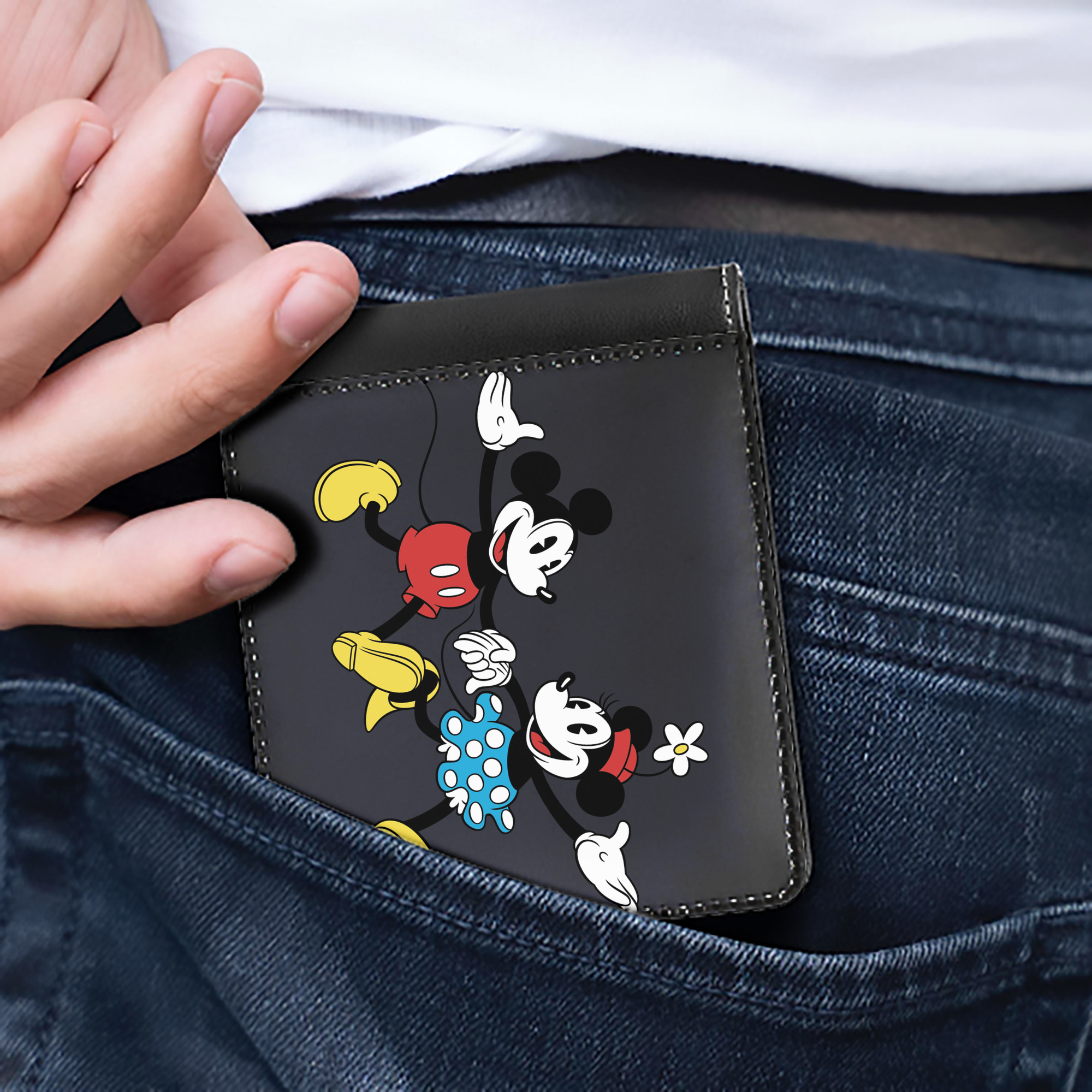 （画像用） ミッキーマウス Mickey Mouse 二つ折り革財布