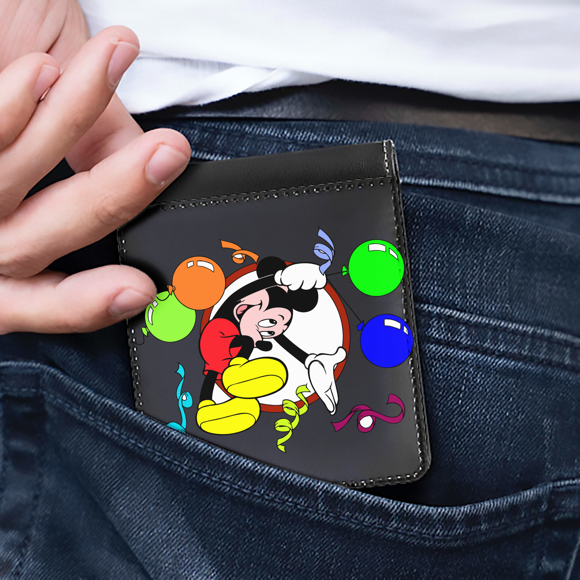 （画像用） ミッキーマウス Mickey Mouse 二つ折り革財布