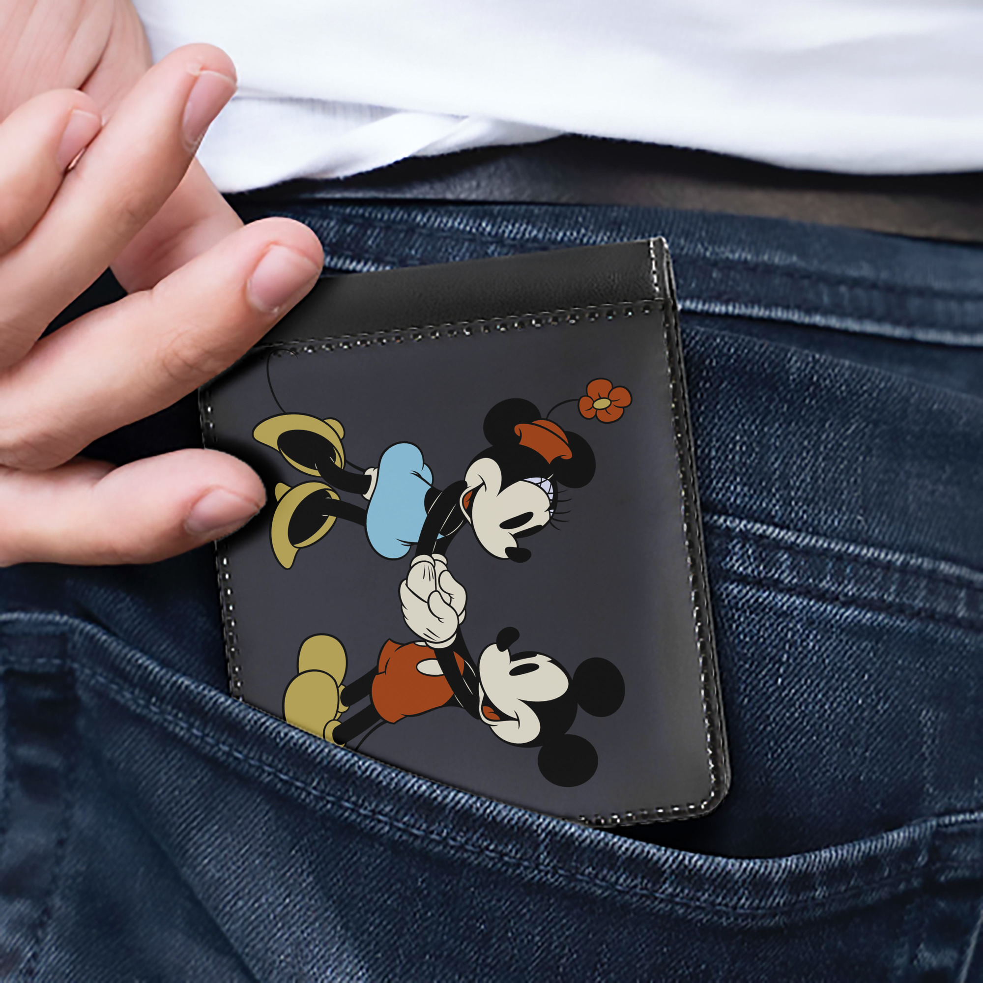 （画像用） ミッキーマウス Mickey Mouse 二つ折り革財布