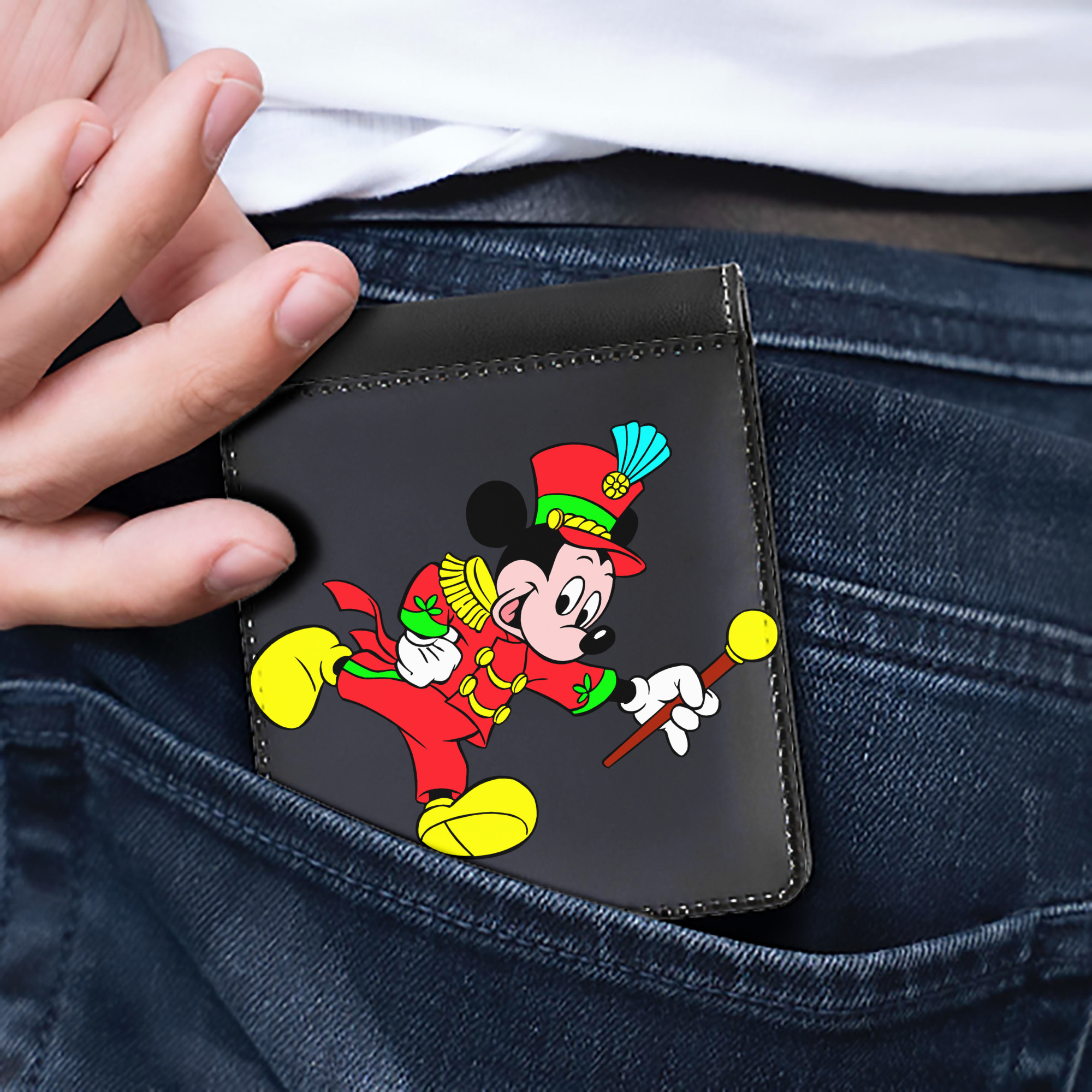 （画像用） ミッキーマウス Mickey Mouse 二つ折り革財布