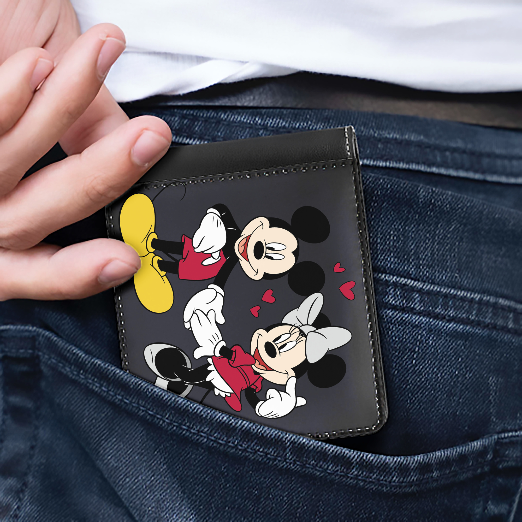 （画像用） ミッキーマウス Mickey Mouse 二つ折り革財布