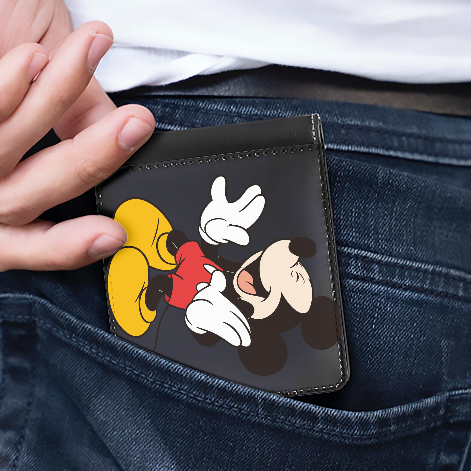 （画像用） ミッキーマウス Mickey Mouse 二つ折り革財布