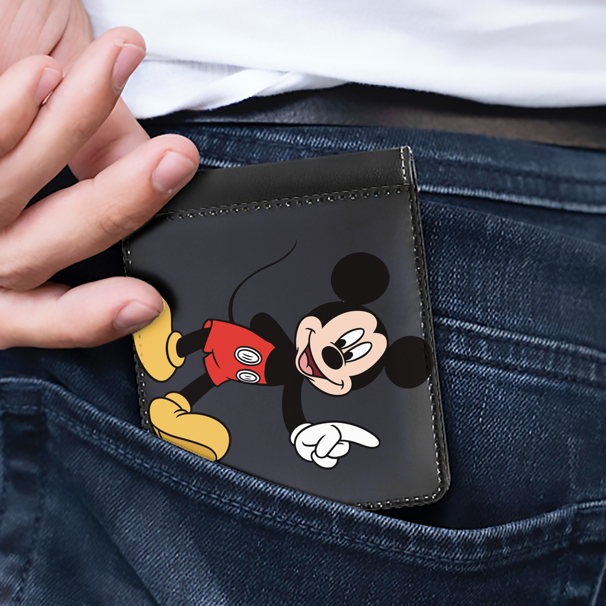 （画像用） ミッキーマウス Mickey Mouse 二つ折り革財布