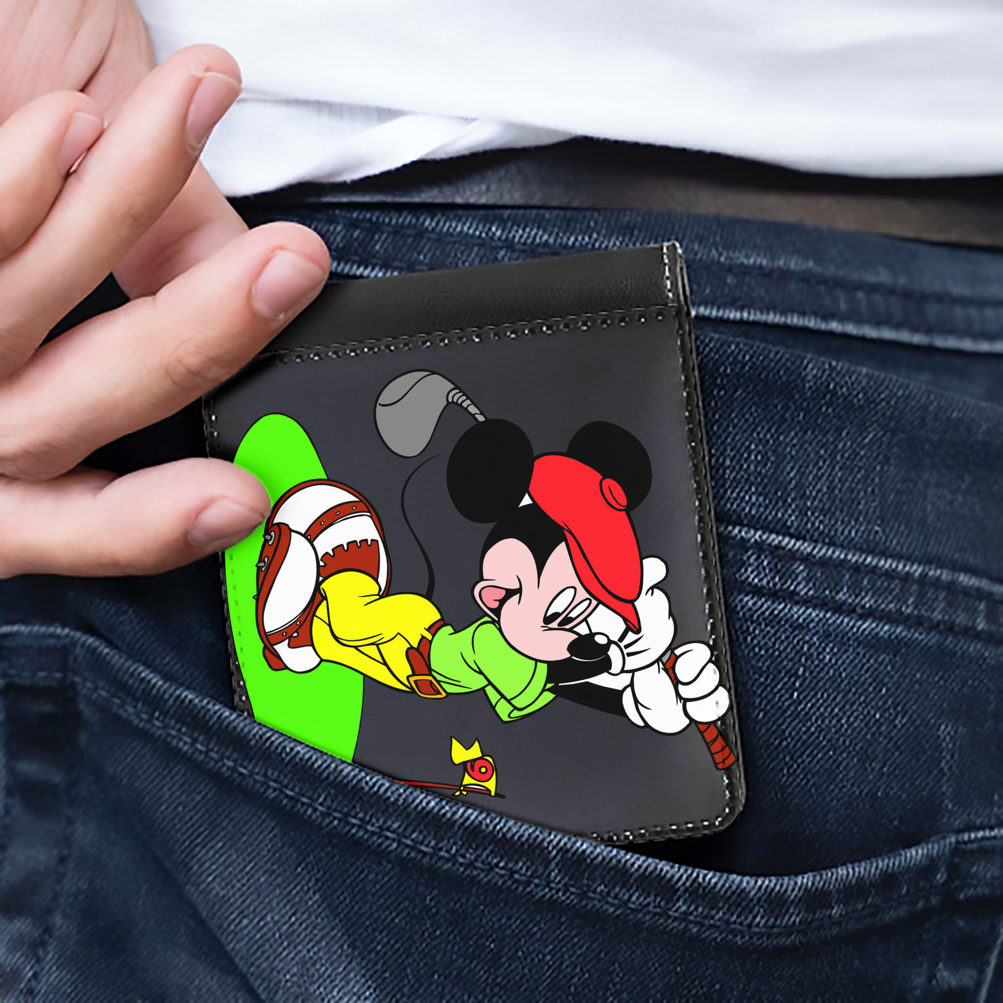 （画像用） ミッキーマウス Mickey Mouse 二つ折り革財布
