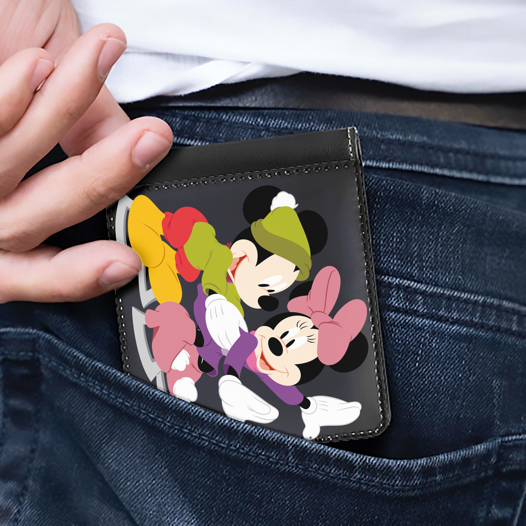 （画像用） ミッキーマウス Mickey Mouse 二つ折り革財布