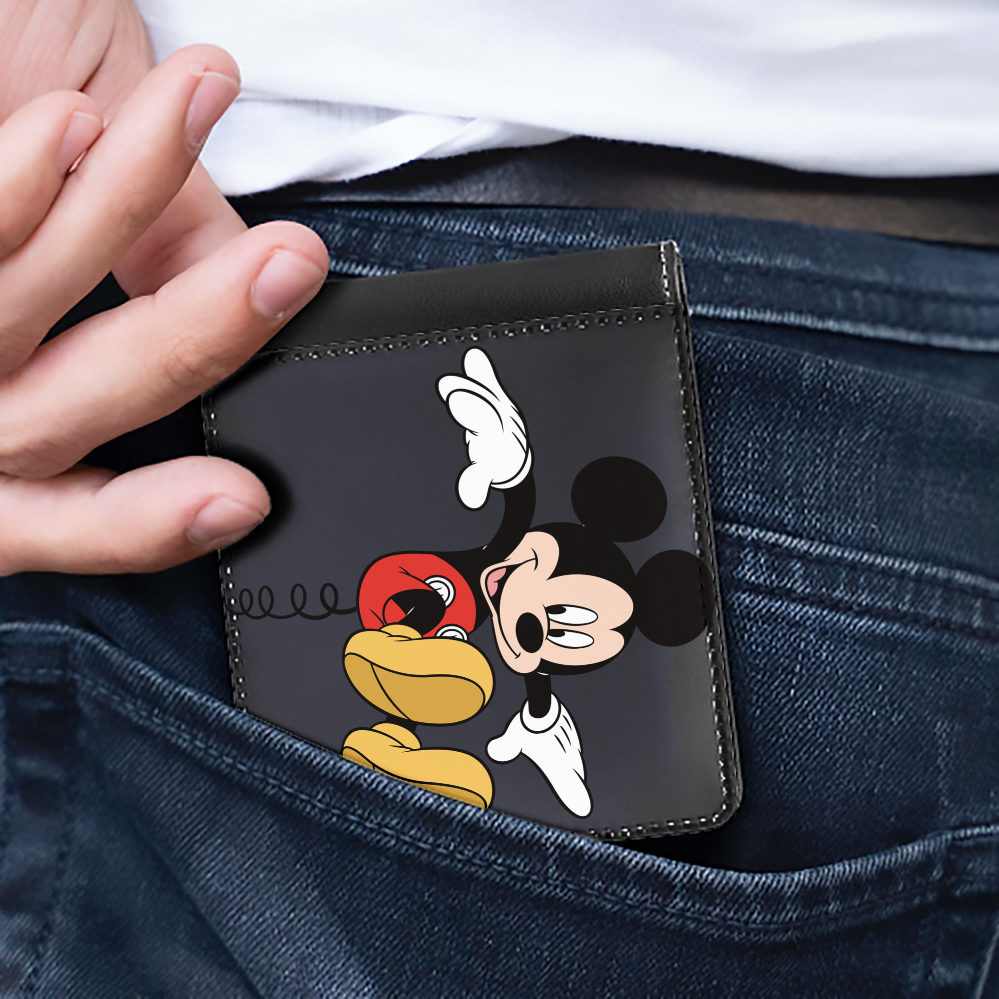 （画像用） ミッキーマウス Mickey Mouse 二つ折り革財布