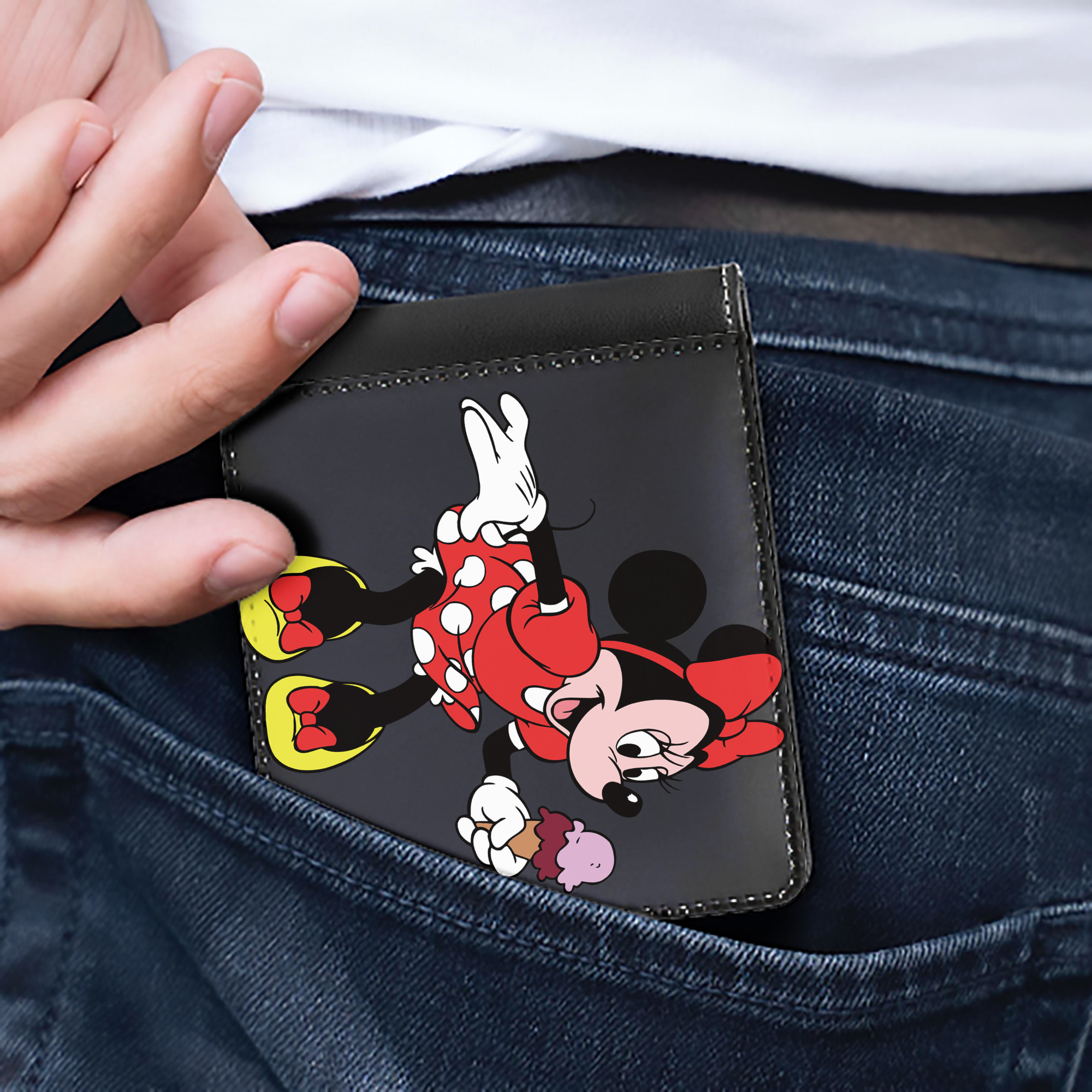 （画像用） ミッキーマウス Mickey Mouse 二つ折り革財布