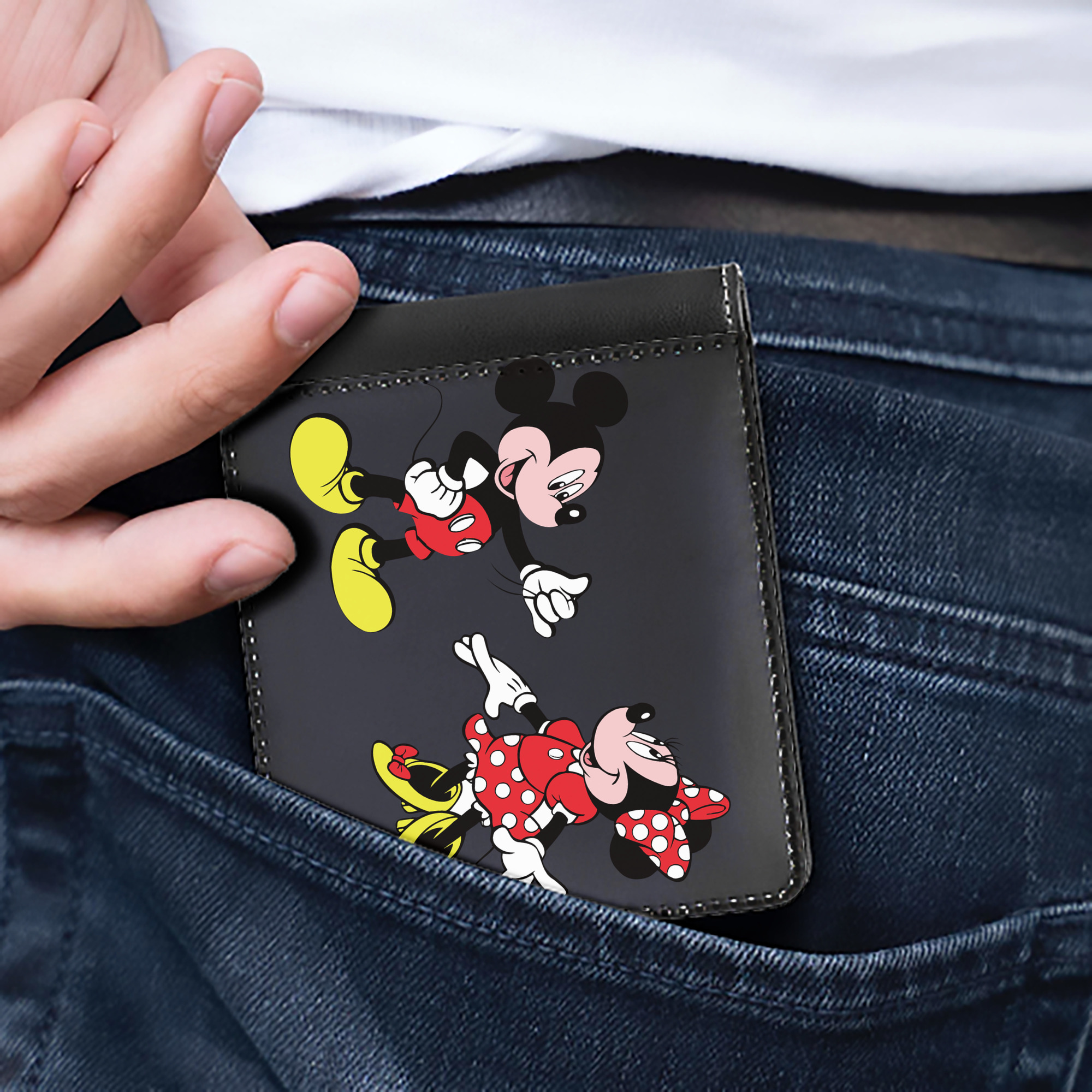 （画像用） ミッキーマウス Mickey Mouse 二つ折り革財布