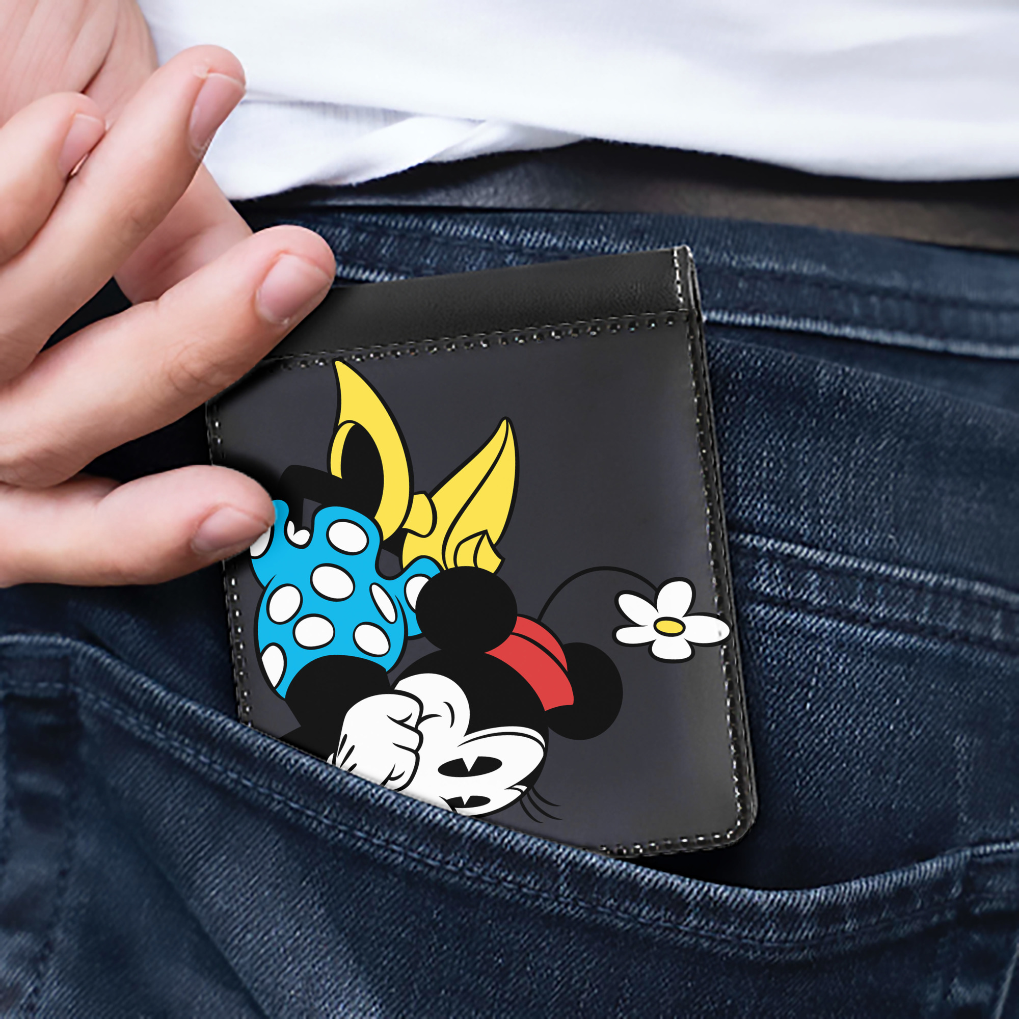 （画像用） ミッキーマウス Mickey Mouse 二つ折り革財布