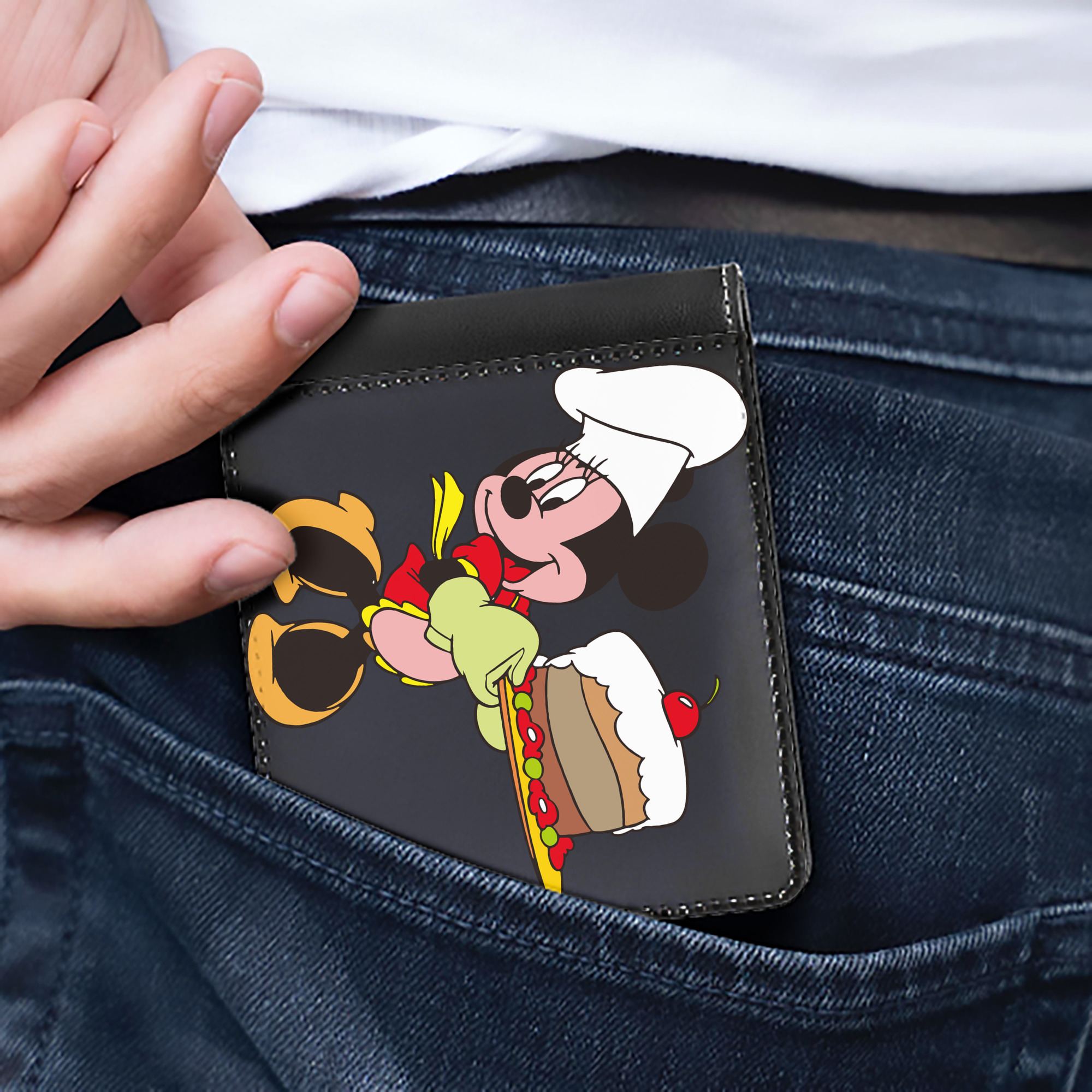 （画像用） ミッキーマウス Mickey Mouse 二つ折り革財布