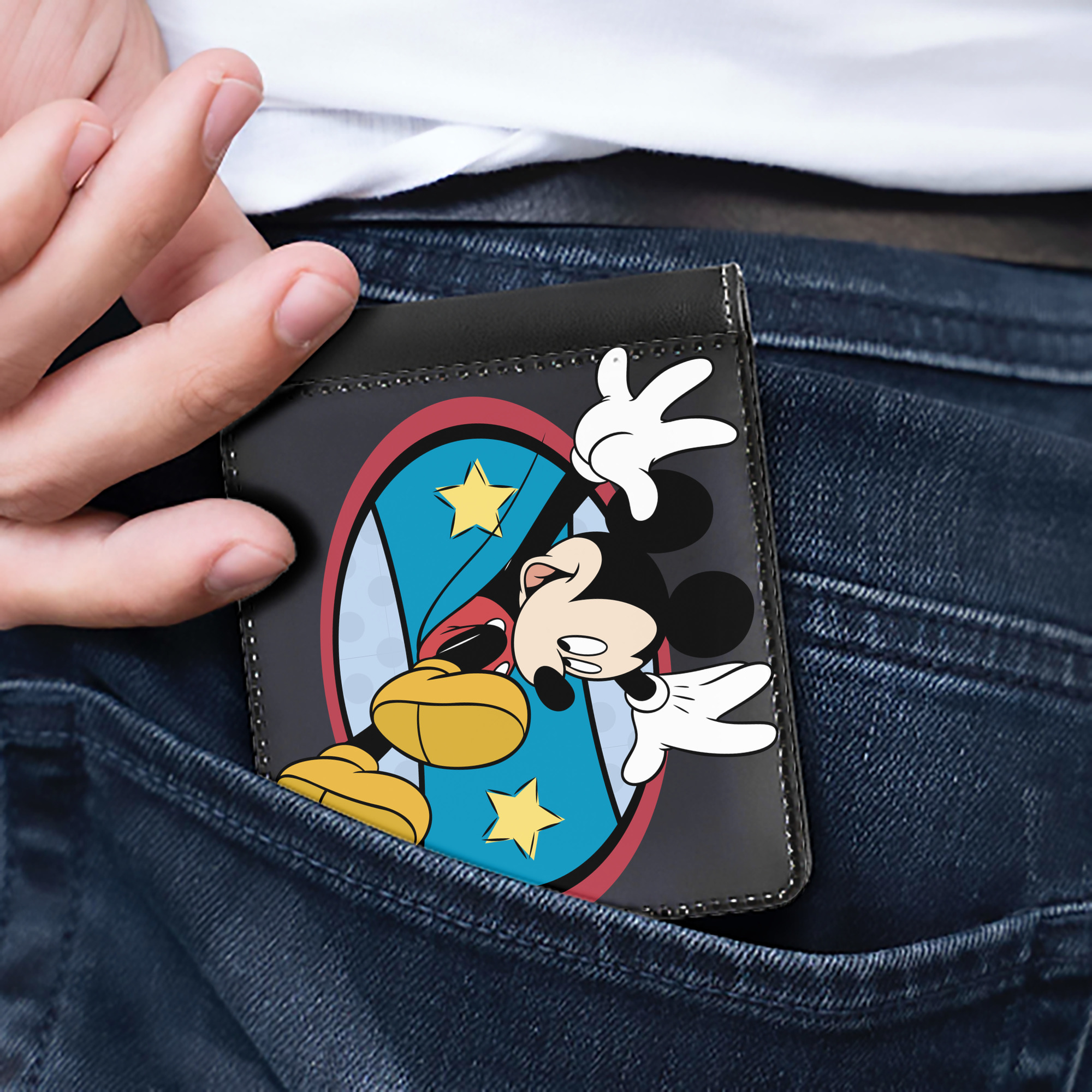 （画像用） ミッキーマウス Mickey Mouse 二つ折り革財布