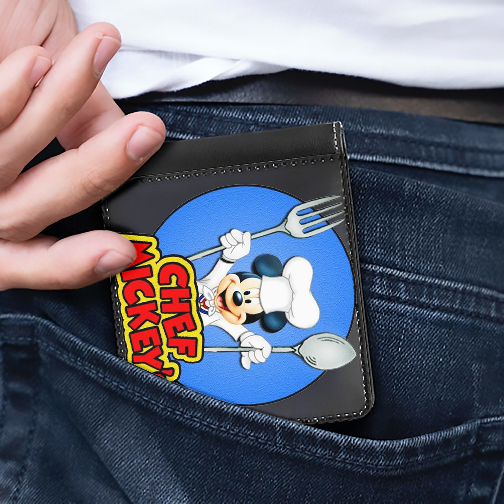 （画像用） ミッキーマウス Mickey Mouse 二つ折り革財布