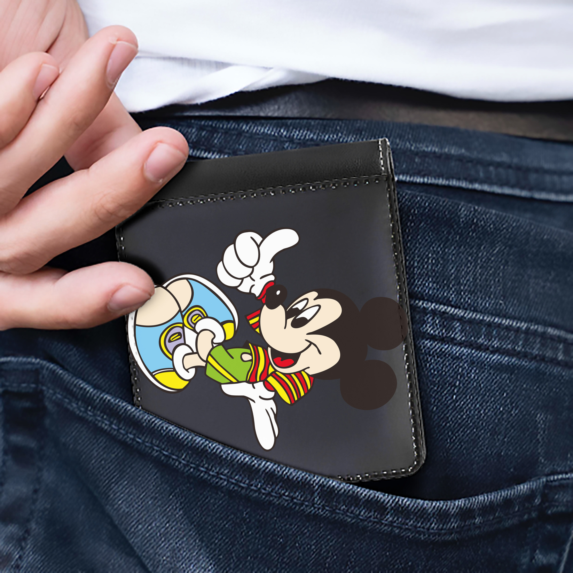 （画像用） ミッキーマウス Mickey Mouse 二つ折り革財布