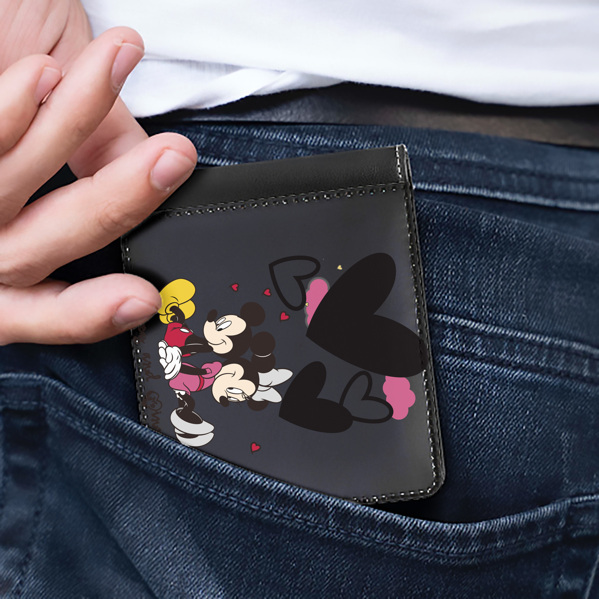 （画像用） ミッキーマウス Mickey Mouse 二つ折り革財布
