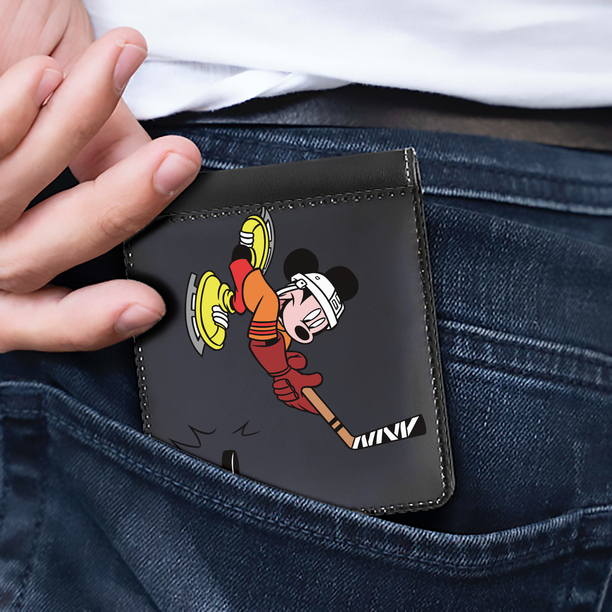（画像用） ミッキーマウス Mickey Mouse 二つ折り革財布