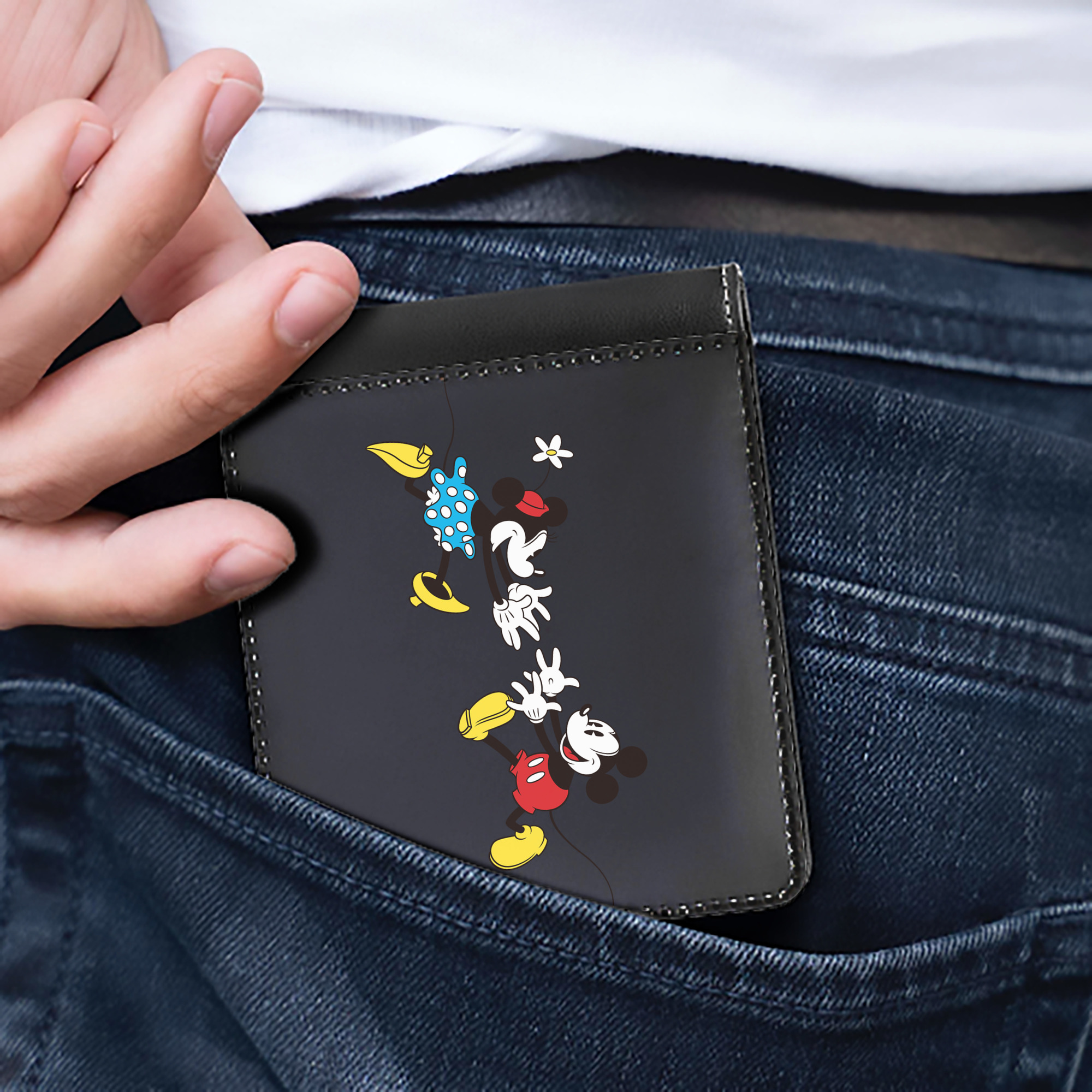 （画像用） ミッキーマウス Mickey Mouse 二つ折り革財布