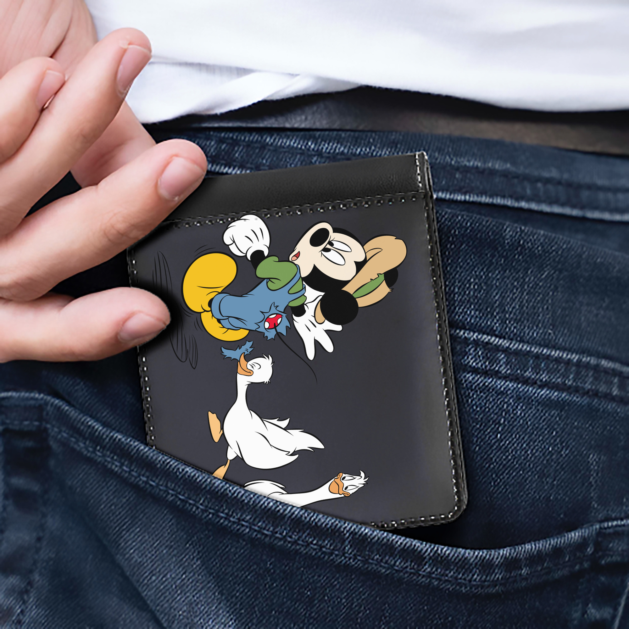 （画像用） ミッキーマウス Mickey Mouse 二つ折り革財布