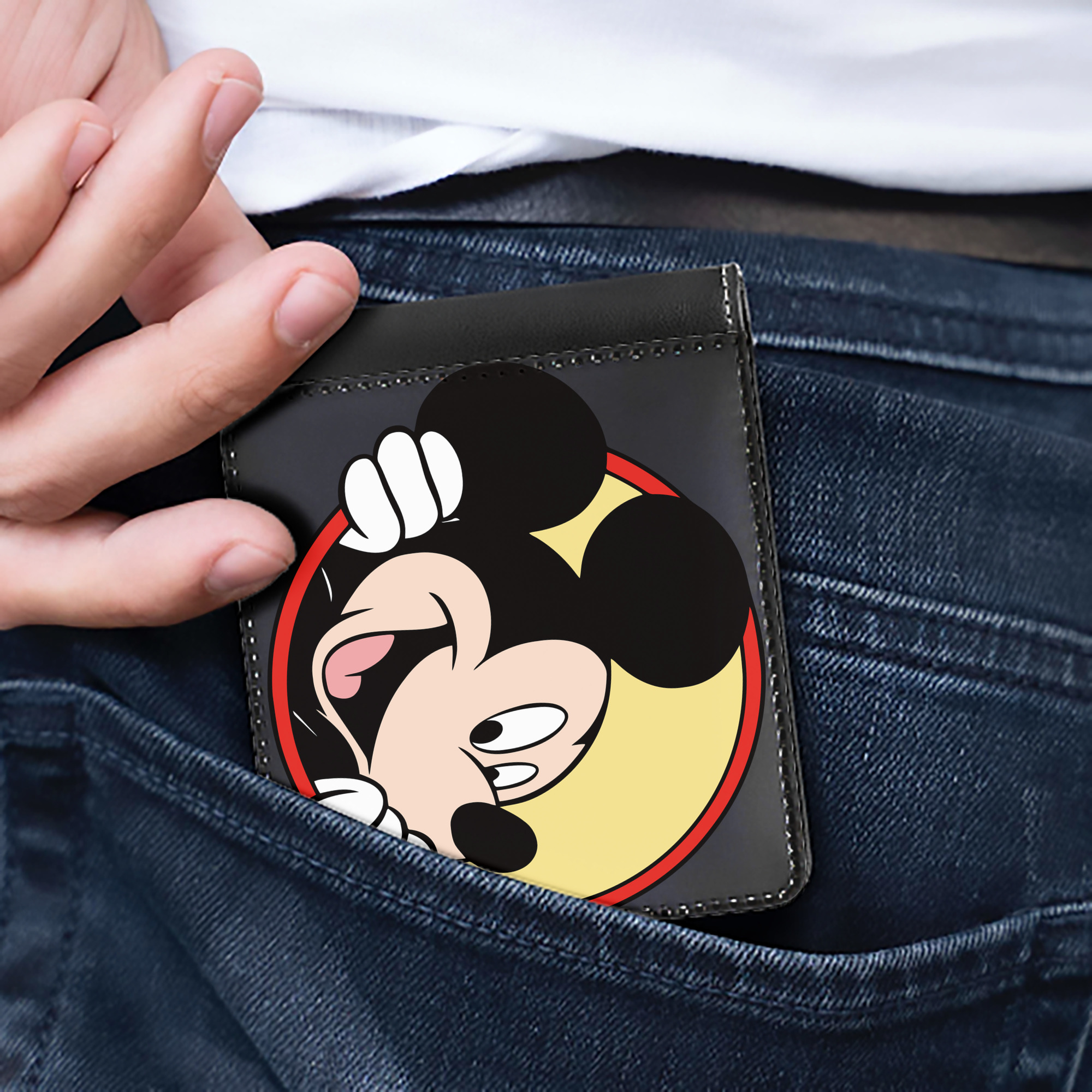 （画像用） ミッキーマウス Mickey Mouse 二つ折り革財布