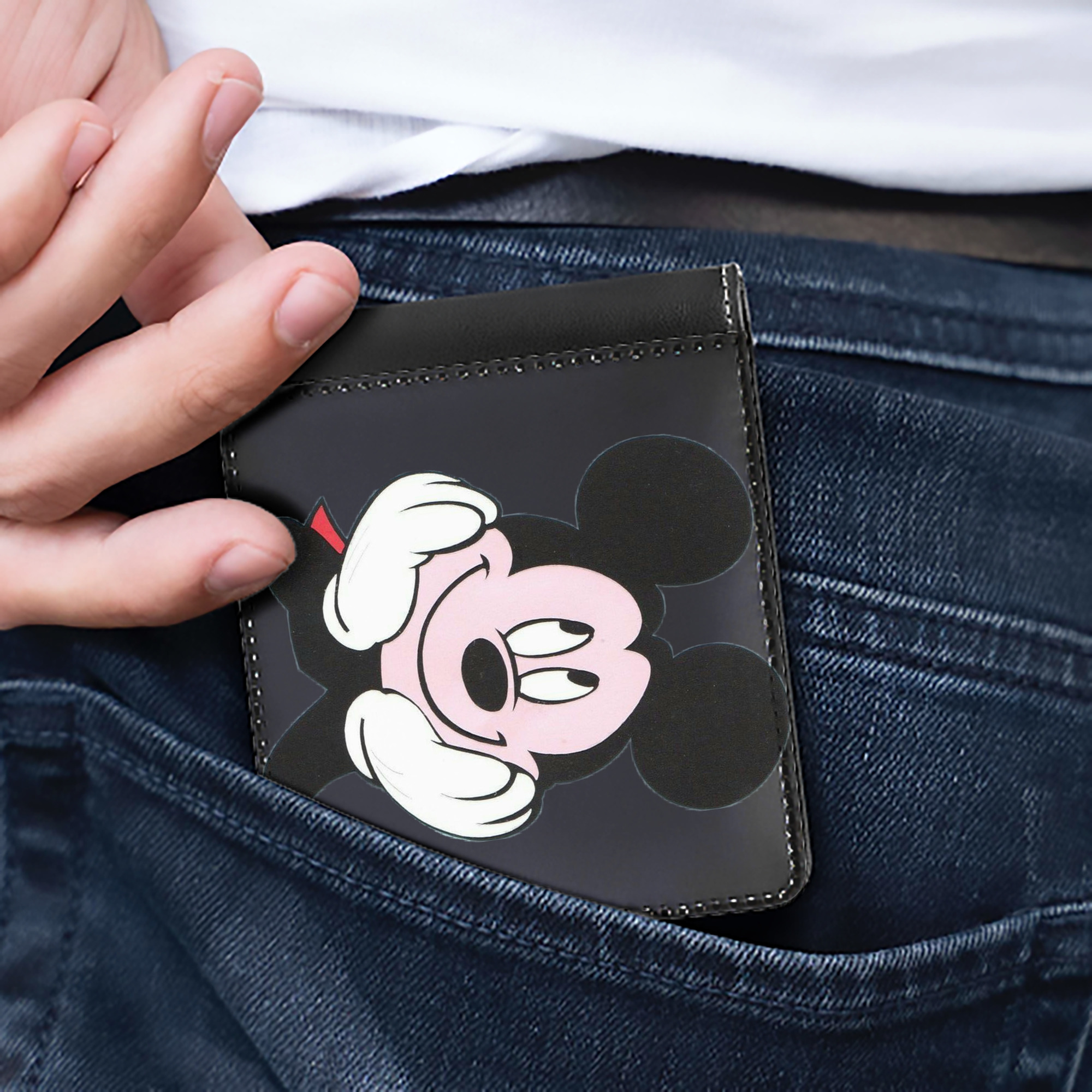 （画像用） ミッキーマウス Mickey Mouse 二つ折り革財布