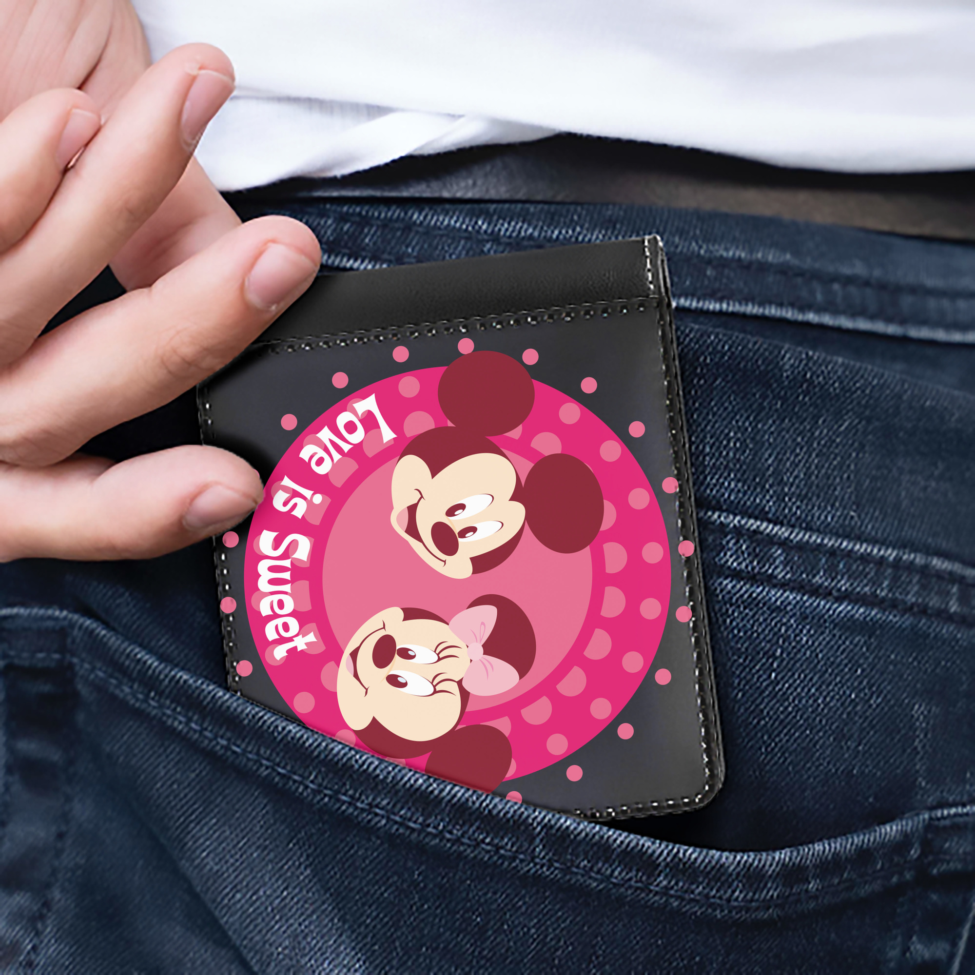 （画像用） ミッキーマウス Mickey Mouse 二つ折り革財布