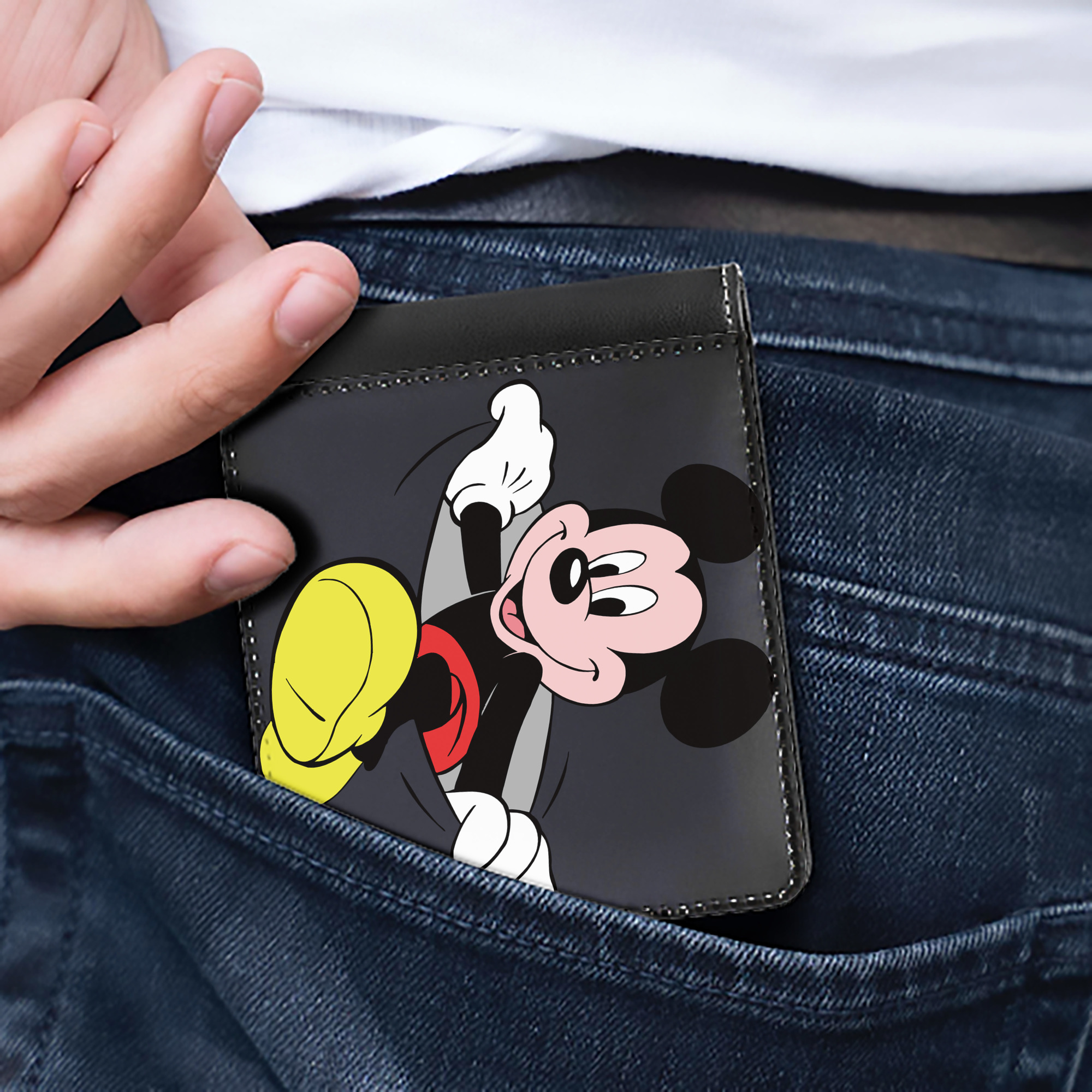 （画像用） ミッキーマウス Mickey Mouse 二つ折り革財布