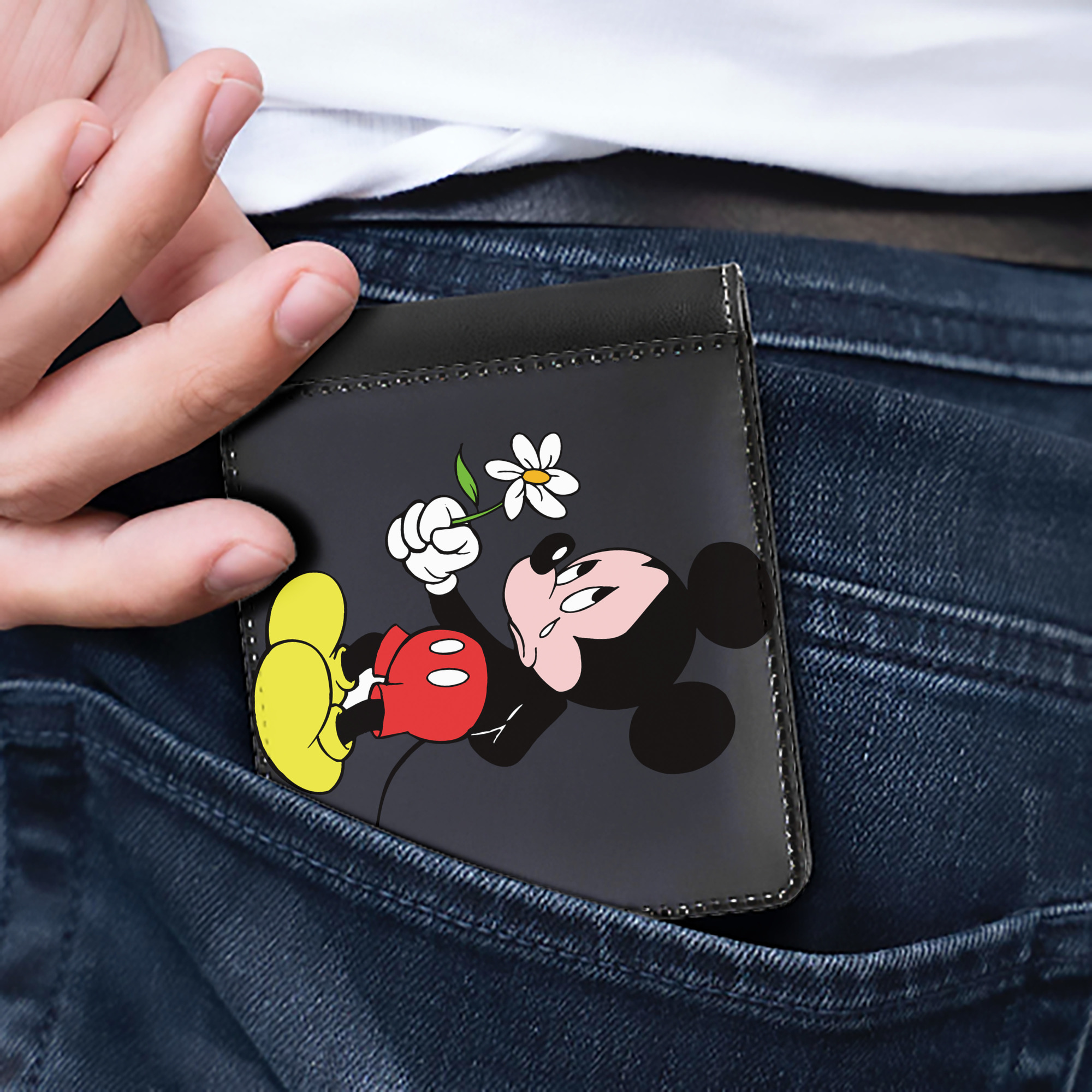（画像用） ミッキーマウス Mickey Mouse 二つ折り革財布