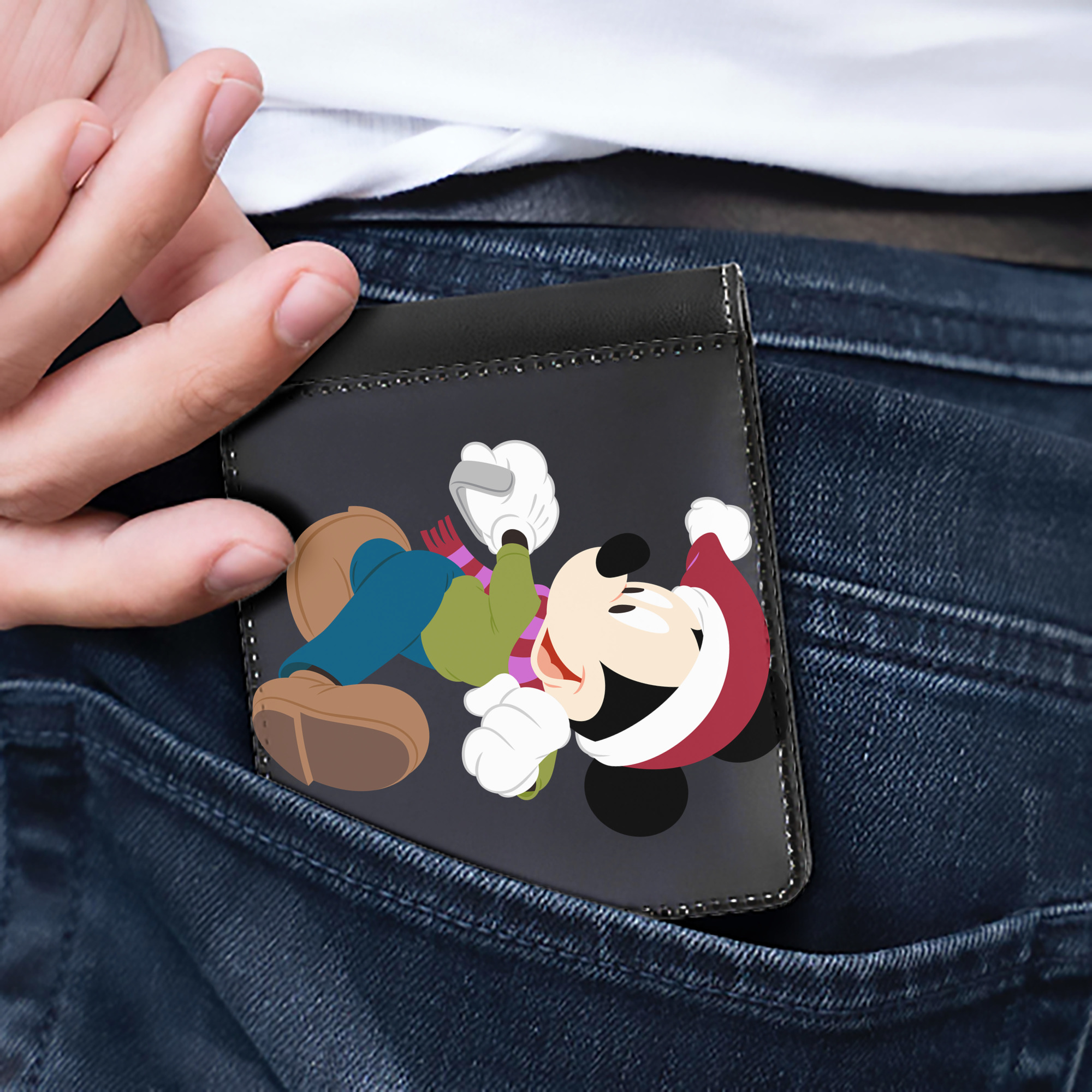 （画像用） ミッキーマウス Mickey Mouse 二つ折り革財布