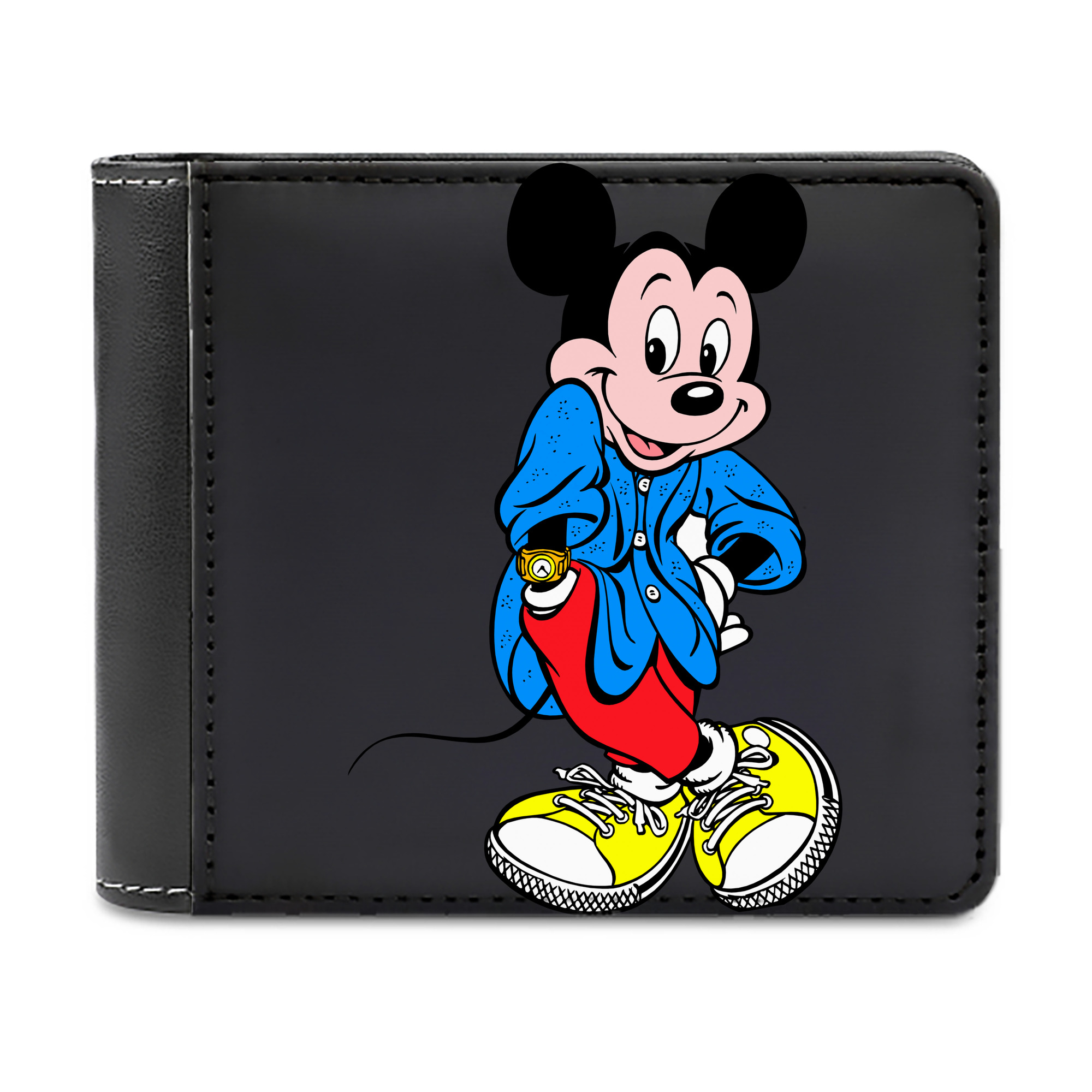 （画像用） ミッキーマウス Mickey Mouse 二つ折り革財布