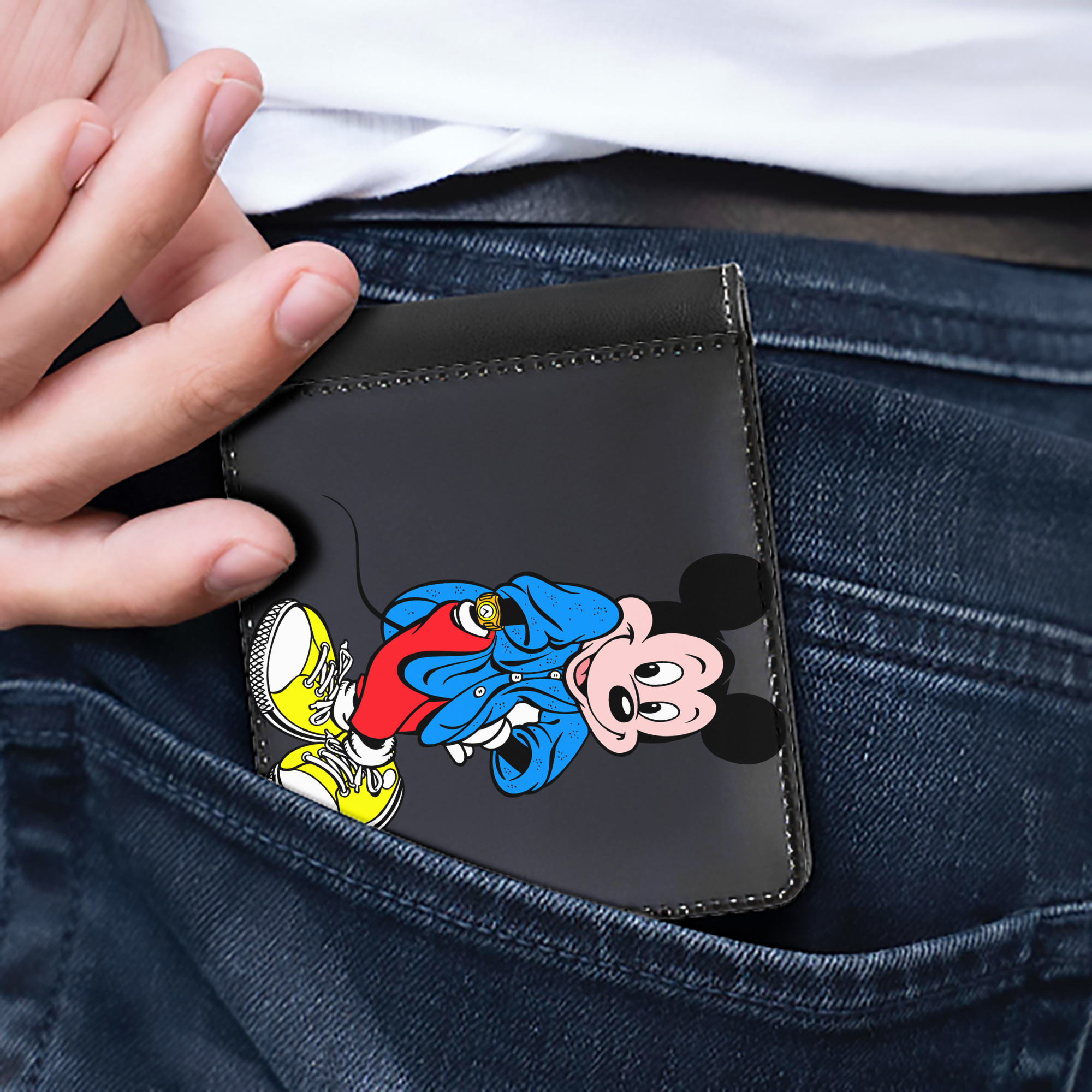 （画像用） ミッキーマウス Mickey Mouse 二つ折り革財布