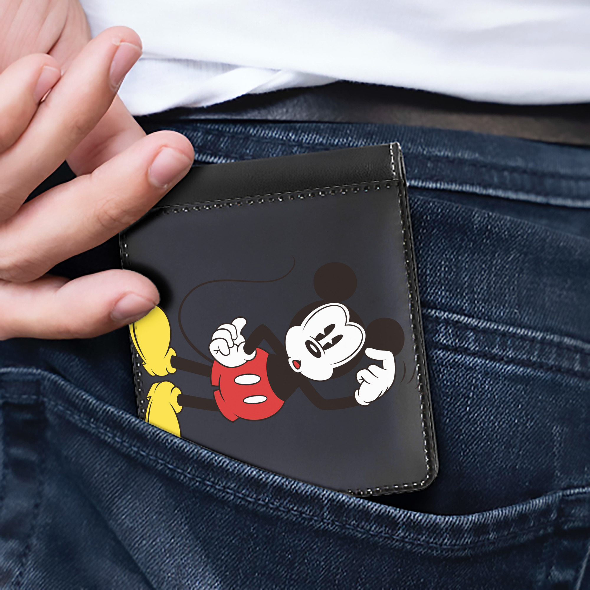 （画像用） ミッキーマウス Mickey Mouse 二つ折り革財布