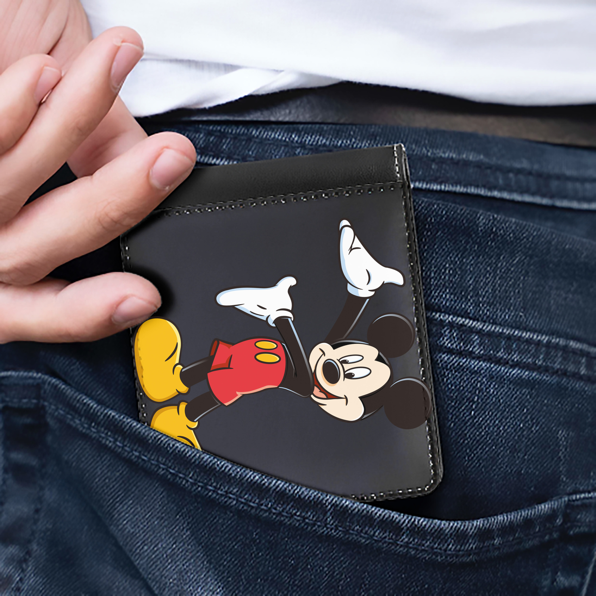 （画像用） ミッキーマウス Mickey Mouse 二つ折り革財布